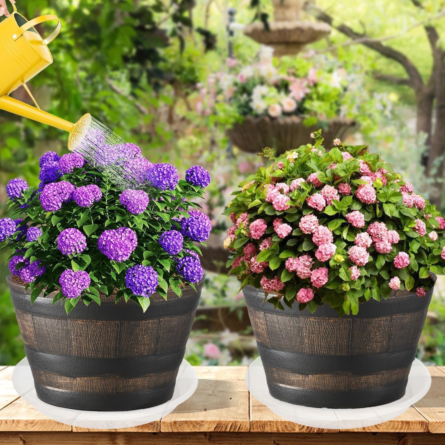 6 Pack Clear Plant Saucer 10 inch, Heavy Duty Plastic Clear Plant Saucers 10 inch, Durable Plant Tray for Pots, Flower Saucers for Indoors, Plant Pot Saucers, Trays for Planter 8"/9"/10"