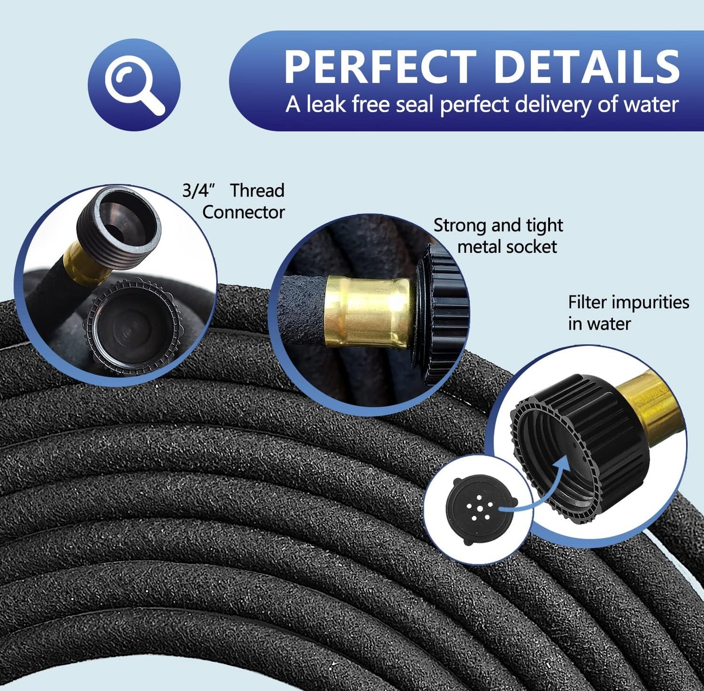 3 Pack Soaker Hose 25 FT, 1/2’’ Diameter Heavy Duty Soaker Hoses 75 FT for Garden Beds To Save 70% Water, Short Drip Soaker Hose for Vegetable Beds (3 Pack 25 FT)