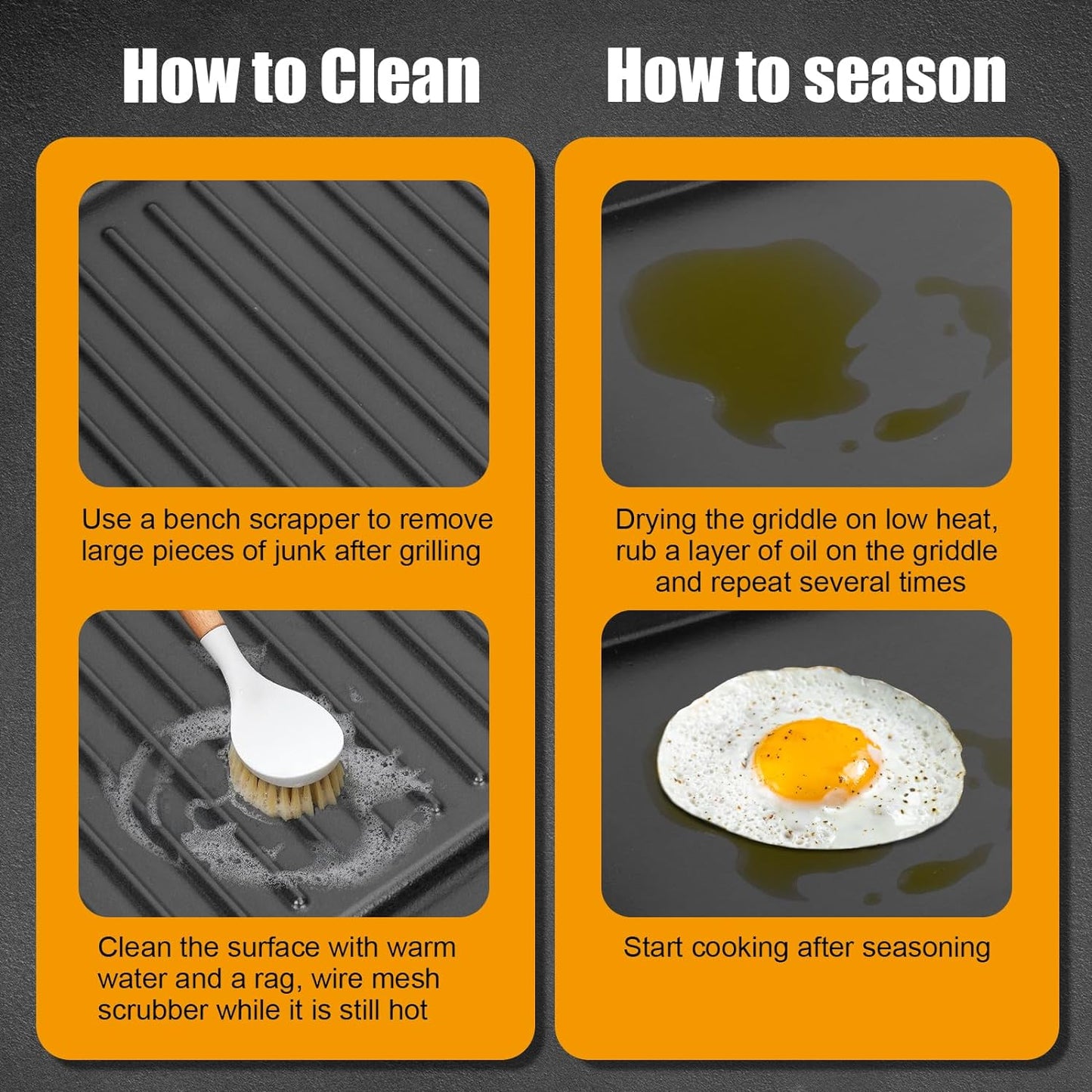 2-in-1 Reversible 15” x 12.8” Pre-Seasoned Cast Iron Cooking Griddle for Gas Stove/Charcoal/Electric/Propane/Gas Grill, Flat Griddle Top Plate for Broil King Crown and Signet Series Grill