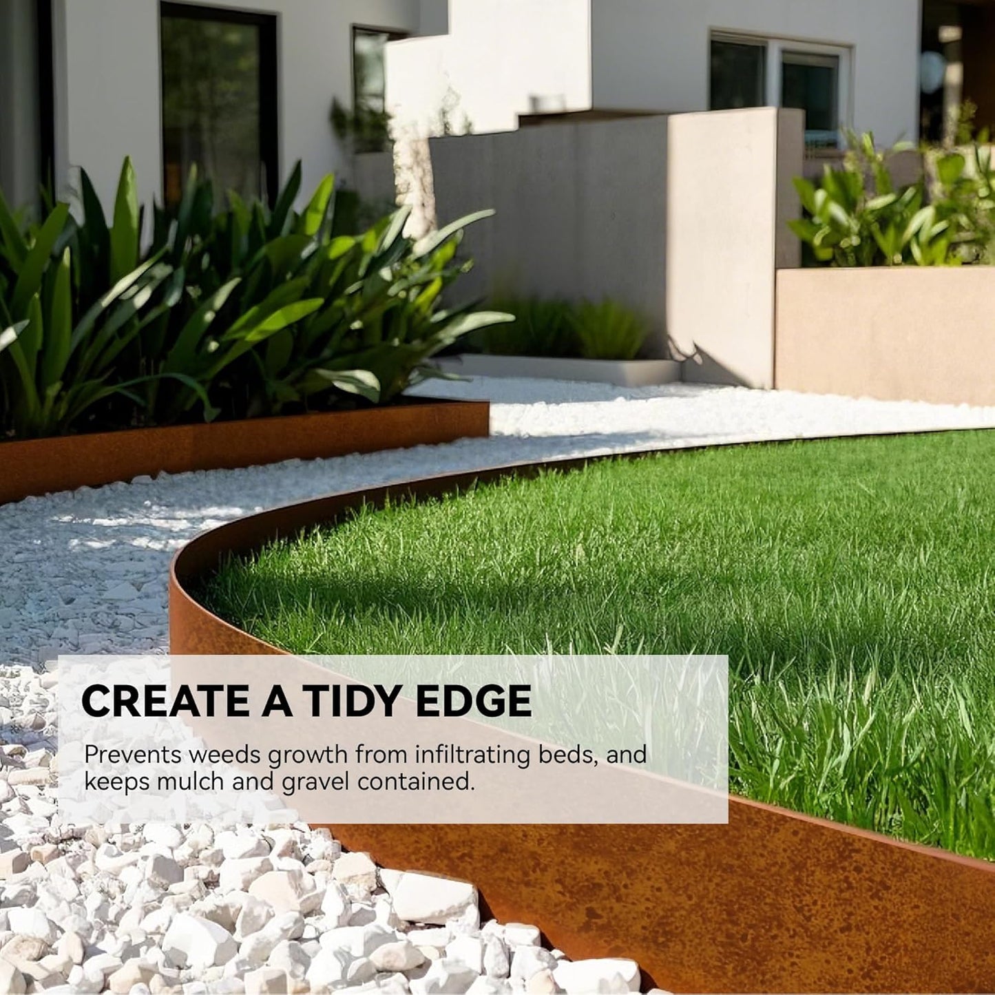 Metal Garden Landscape Edging with 16Pcs Stakes, 4.5" x 50Ft Galvanized Steel Lawn Edgings Roll Flexible Coil Border for Landcaping,Flower Bed,Rusty