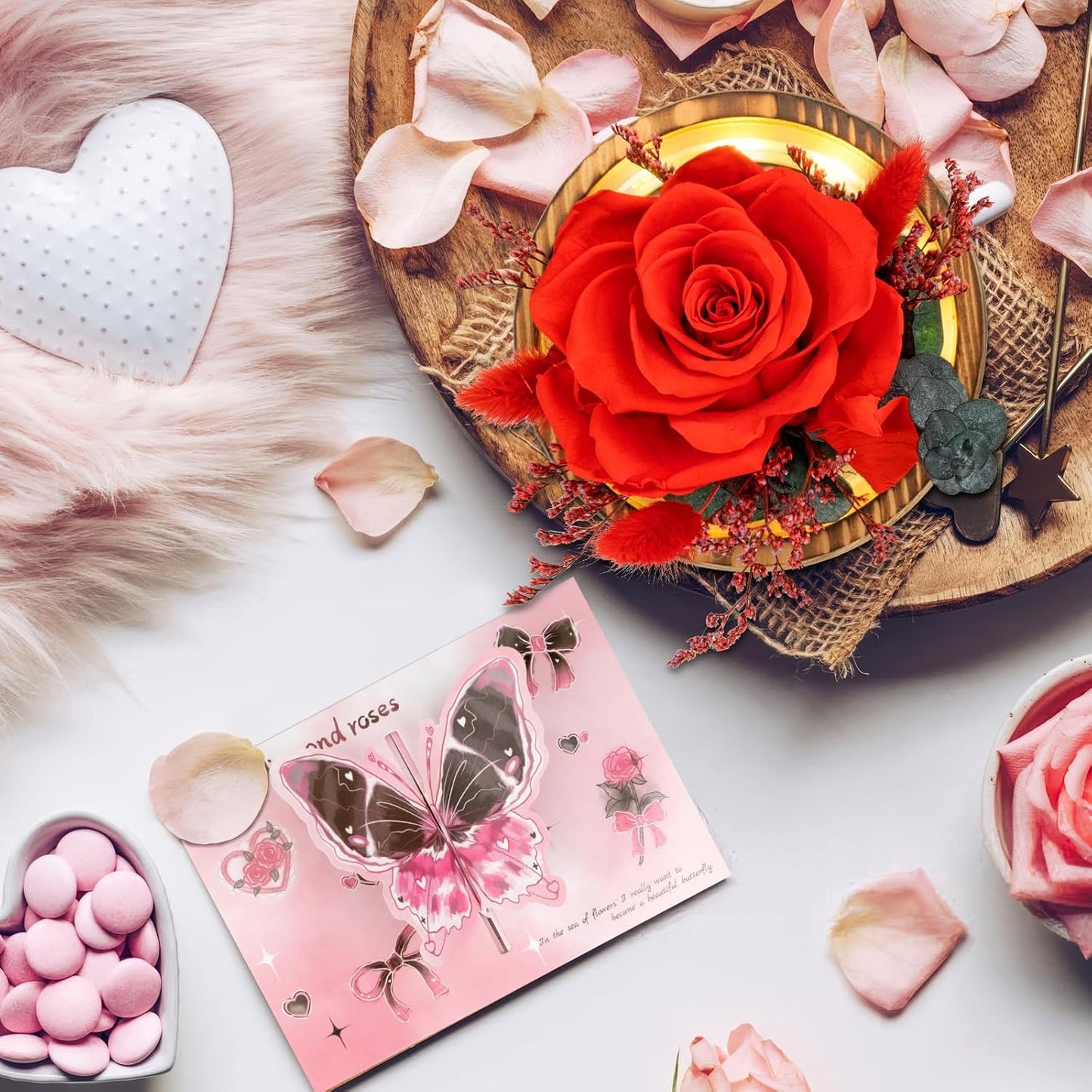 Forever Roses Flowers Gifts, Gifts for Mom, Birthday Gifts for Women, Preserved Flowers Fresh Bouquet, Flowers for Delivery Prime, Valentines, Mothers, Christmas, With LED Light Battery Included