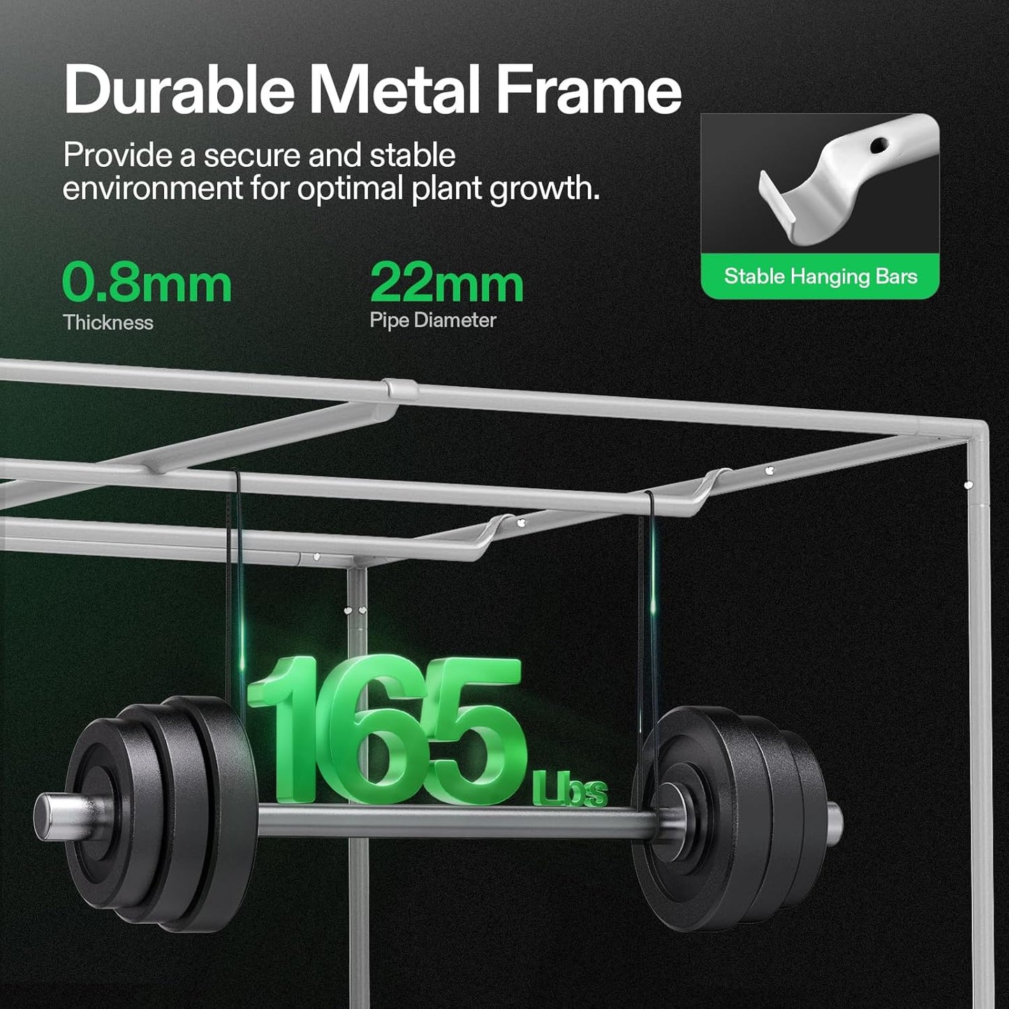 VIVOSUN G848 96"x48"x80" Grow Tent, 8x4 FT Advanced Gray Mylar Hydroponic Tent with 22mm Poles, Observation Window and Floor Tray for Plants for VS4000/VSF4300