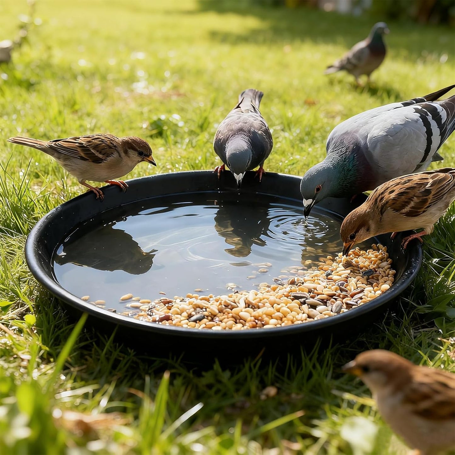TITE Plant Saucer 16 inch,Heavy Large Planter Durable Thicker Plastic Plant Trays for Indoors and Outdoor,Plant Saucer Drip Trays,Black (16 inch, Black)