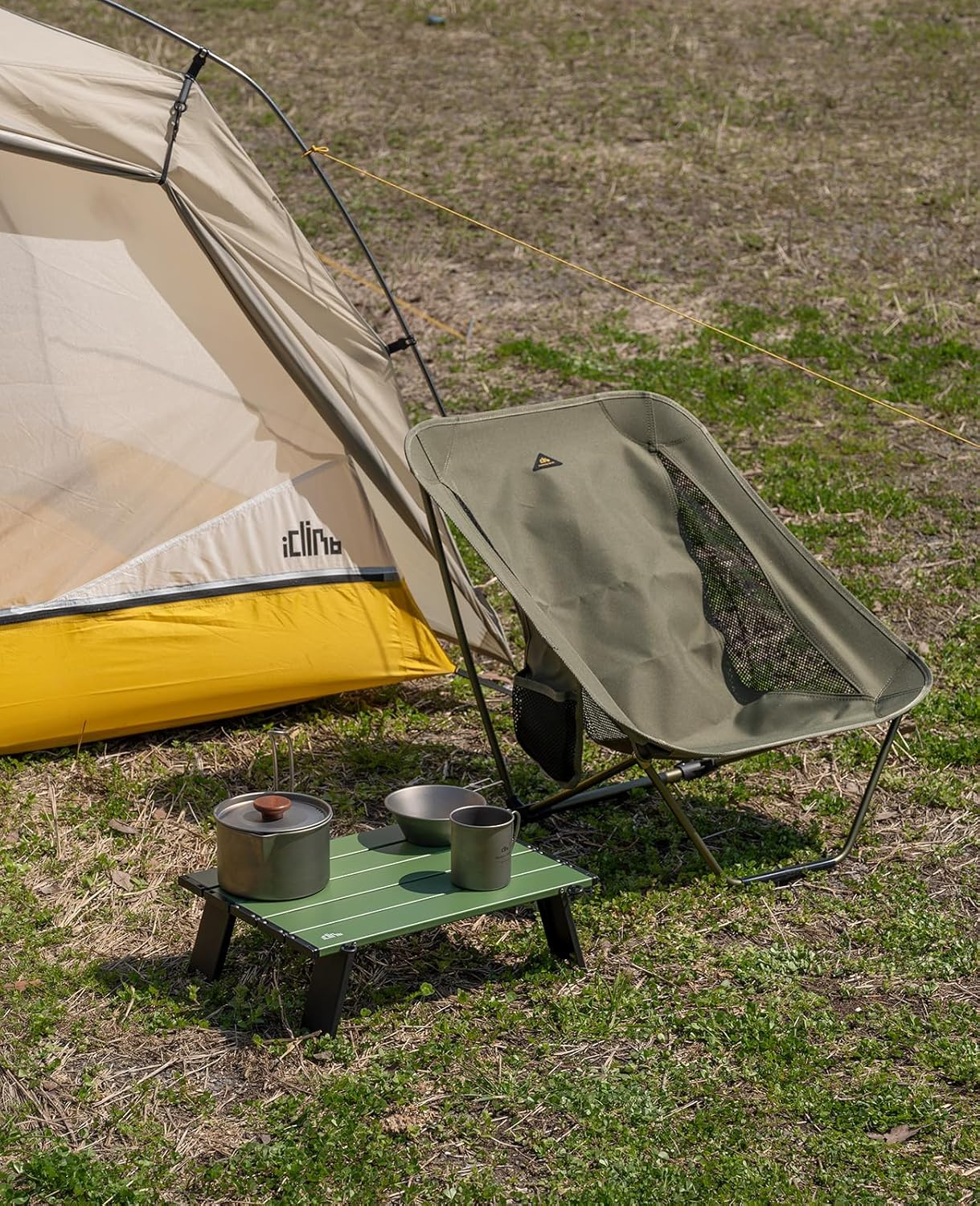 iClimb Ultralight Compact Mini Beach Picnic Folding Alu. Table with Carry Bag, Two Size (Green, S)