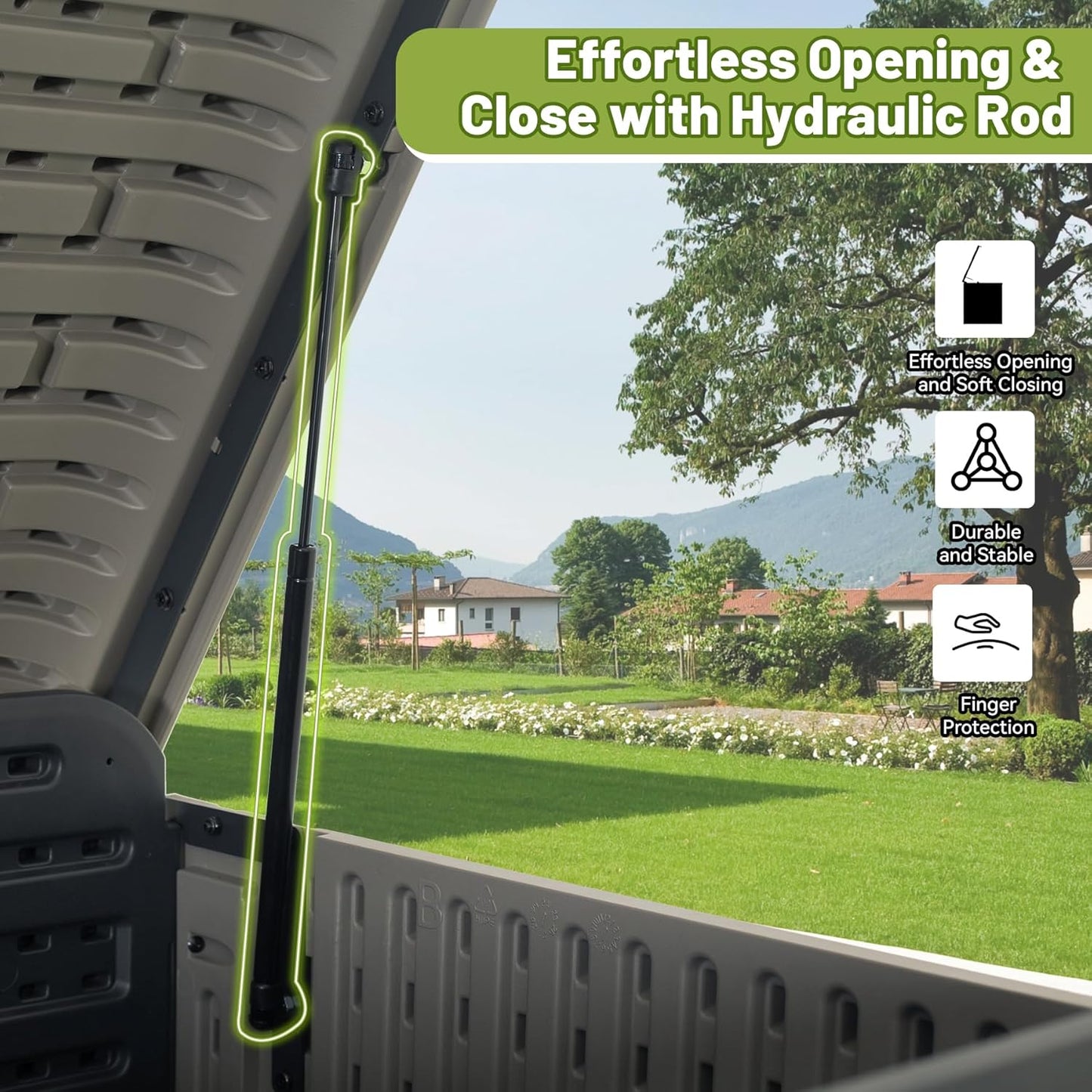 Resin Deck Box 160 Gallons, Large Heavy-Duty Outdoor Storage Box, Lockable & Waterproof Patio Outside Storage Box for Patio Furniture, Tools, Pool Supplies