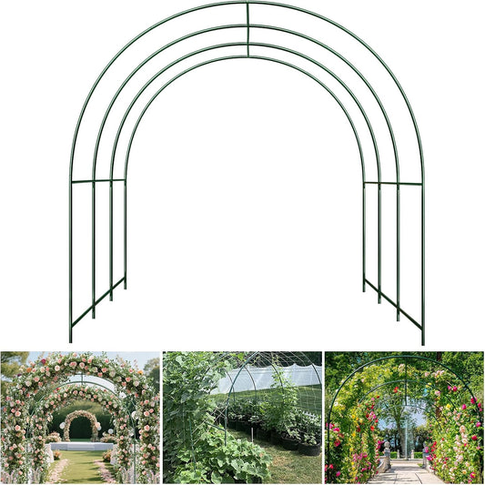 Large Garden Support Arch Frame for Climbing Plants, 9.85 x 7.05 x 7.22 ft Heavy Duty Plant Climbing Arbor Arch, Multi-Purpose Support Frame for Vines, Weddings & Backyard Decoration