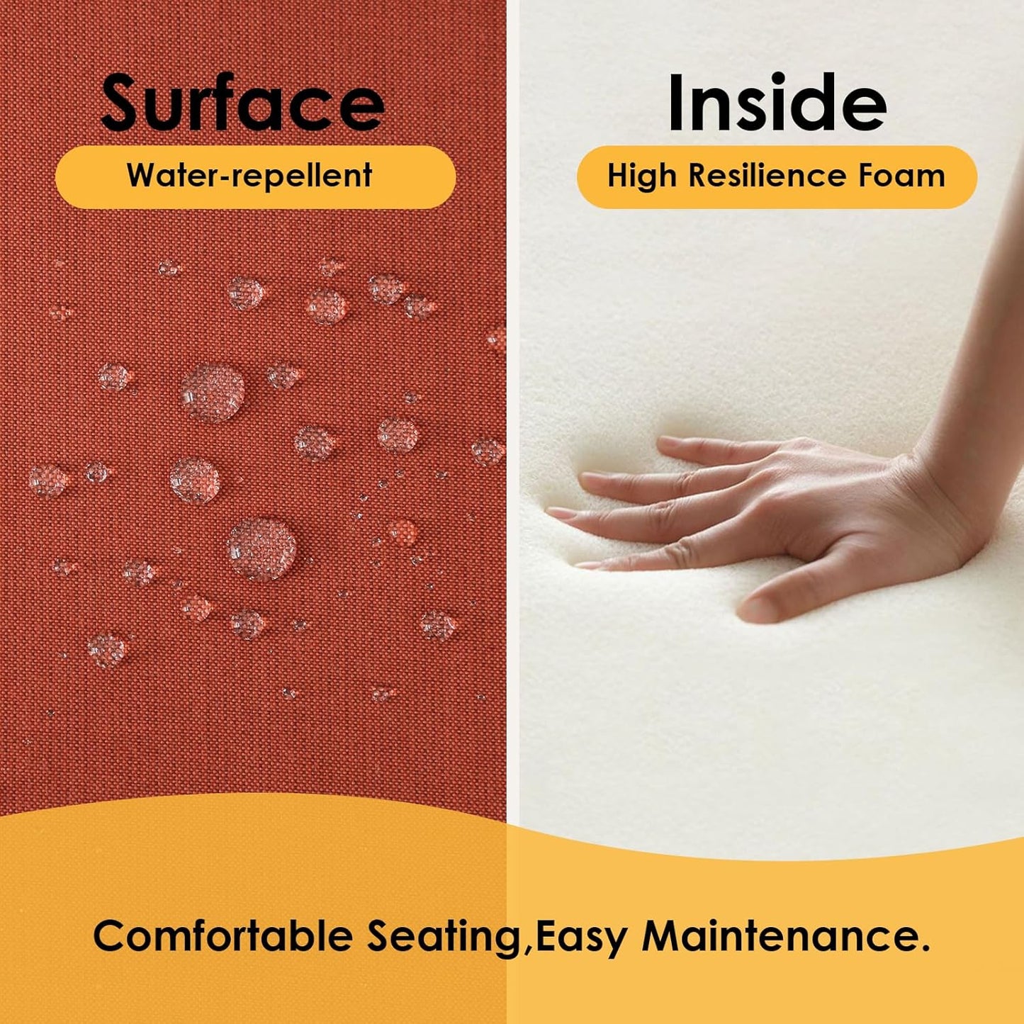 Outdoor Sunbrella Round Corner Seat Cushion, 17"x16"x2", Set of 4, Non Slip Seat Cushion Pads with Removable Cover for Patio Furniture, Garden Yard Lawn, Spectrum Grenadine