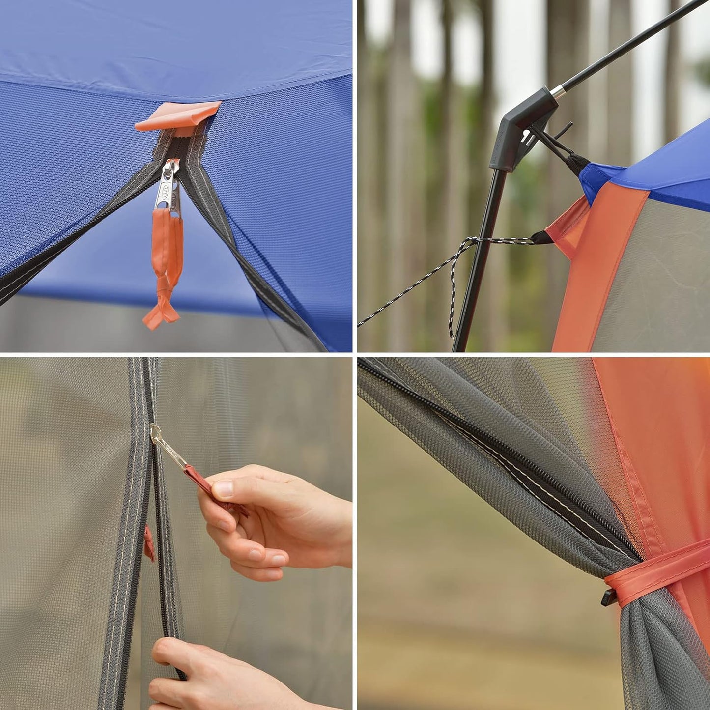 CAMPROS CP Screen House 12 x 10 Ft Screened Mesh Net Wall Canopy Tent Screen Shelter Gazebos for Patios Outdoor Camping Activities - Blue