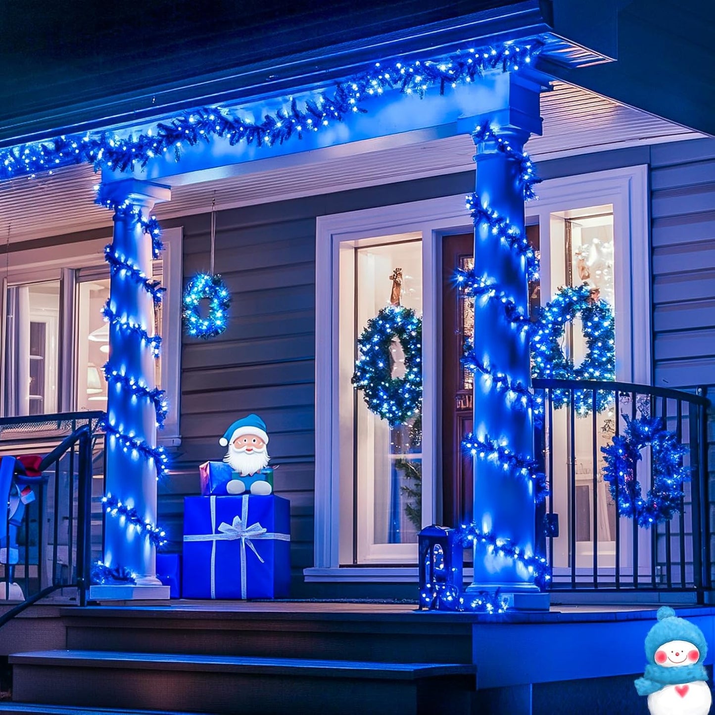 JMEXSUSS Connectable 100 LED Blue Christmas Lights Clear Wire, 8 Modes Blue Christmas Tree Lights Indoor Outdoor Plug in, 33ft Fairy String Lights for Christmas Tree, Xmas, Party, Garden