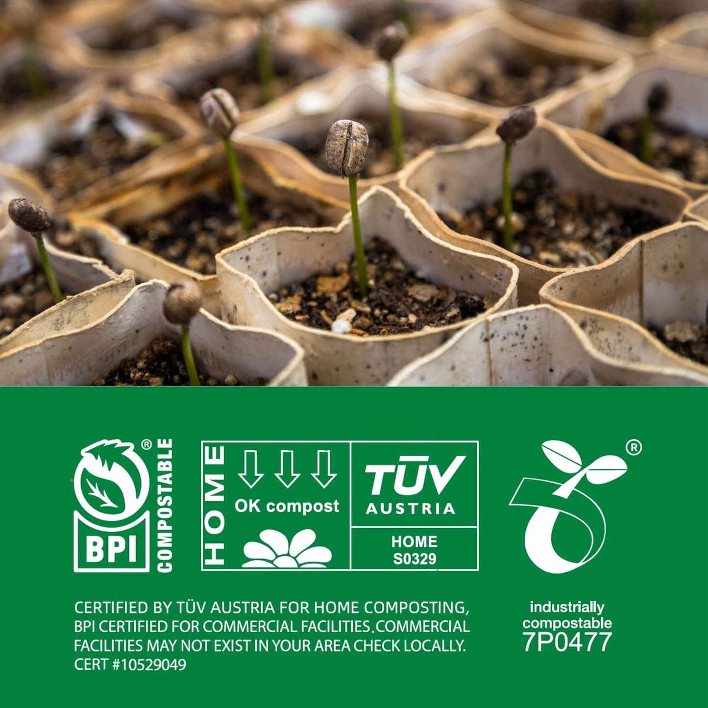 Compost Bags, Trash Bags 3 Gallon, Extra Thick, US BPI ASTM D6400 Certified Compostable Food Scrap Kitchen Waste Bags, 100 Count