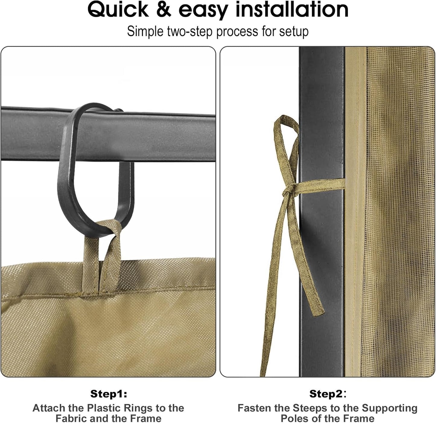 ShowyLive 10x10 Patio Umbrella Mosquito Netting with Zipper 4 Doors & 8 Weight Bag - Adjustable Polyester Mesh Bug Screen for Outdoor Umbrellas, Garden, Patio Tables (Green)