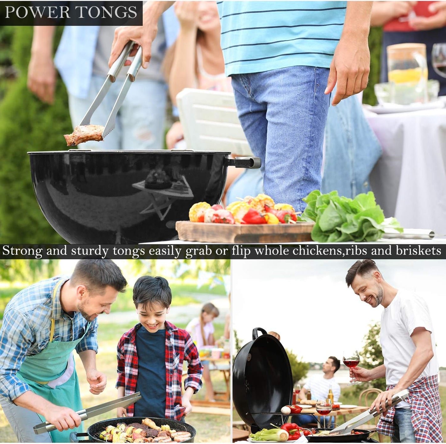 ROMANTICIST 30pcs Stainless Steel Grill Tool Set, Heavy Duty BBQ Grilling Accessories for Men Women, Non-Slip Grill Utensils Kit with Thermometer Mats in Aluminum Case for Fathers Day Silver