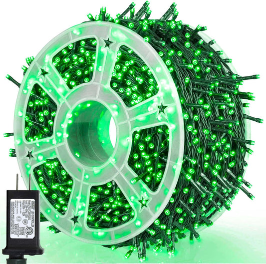 164Ft 500 LED St Patrick's Day Lights, Waterproof 8 Twinkle with Memory Functions Green String Lights for Indoor Outdoor Tree Garden Decoration (Green)
