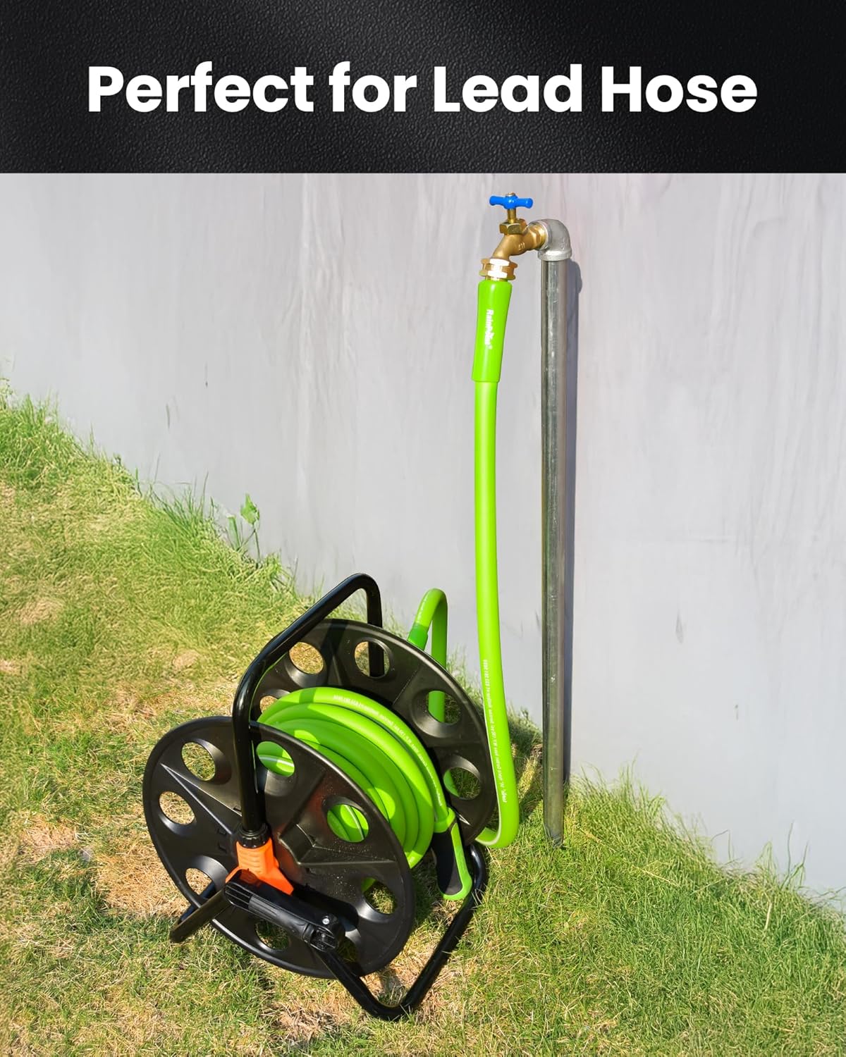 RAINPOINT Short Leader Garden Hose 3ft - Lightweight Water Hose with Swivel Handle, Male to Female Fittings- Flexible, Heavy Duty, Hybrid Rubber, with Male to Female Fittings