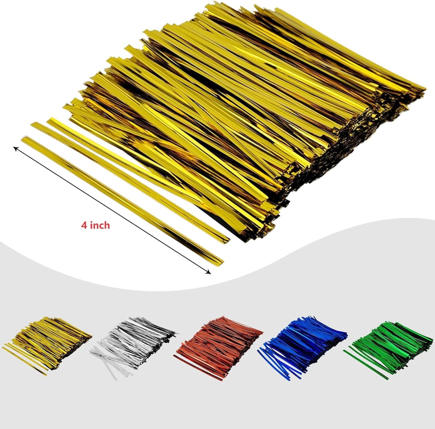800 Pcs Metal Twist Ties 4 Inches Twist Straps for Bread Bags Candy Bags Snack Bags Halloween Party Cake Favor (Green)