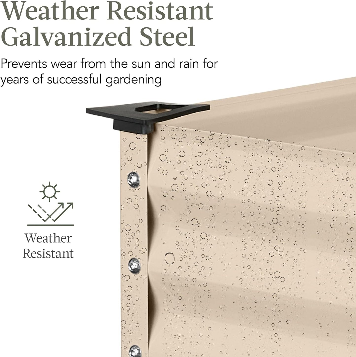 Best Choice Products 48x24x30in Galvanized Raised Garden Bed, Metal Elevated Planter Box, Vegetable Garden for Backyard, Patio, Balcony - Beige