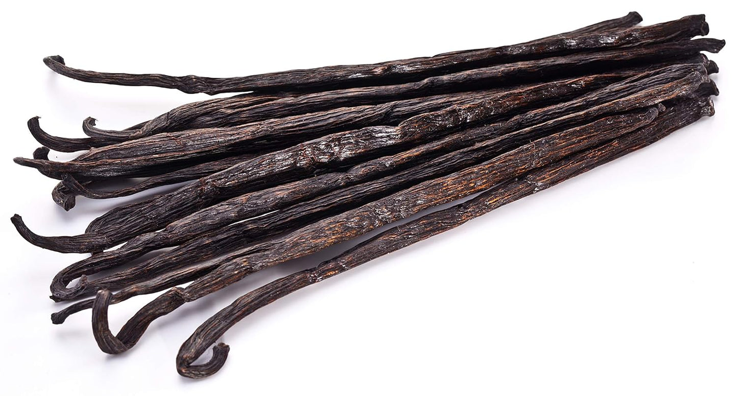 50 Vanilla Beans - Whole Extract Grade B Pods for Baking, Homemade Extract, Brewing, Coffee, Cooking - Tahitian