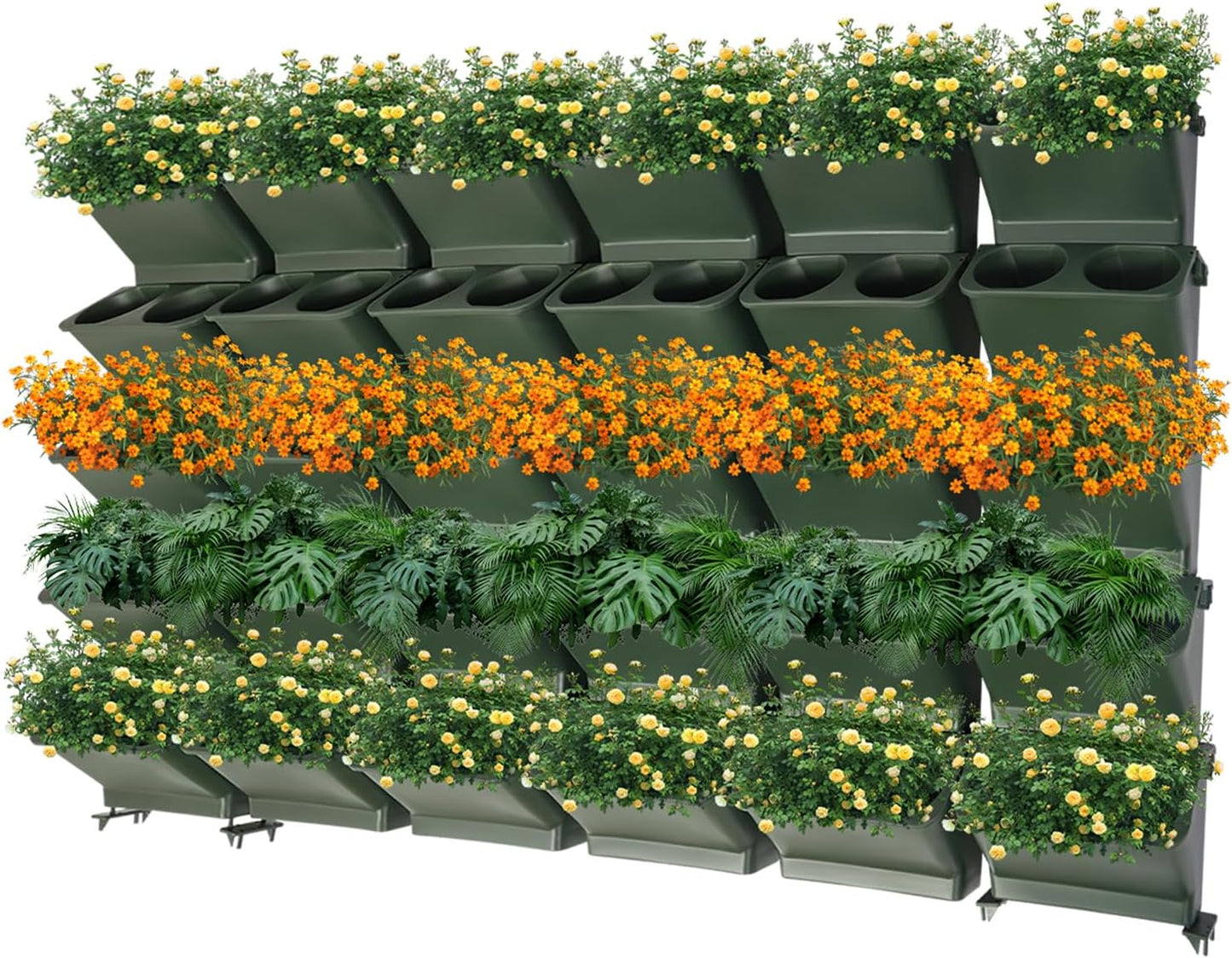 JOMCYDM Vertical Planter with 30 Pockets Wall Mounted Planter Living Wall Planter Indoor Outdoor Wall Plant Holder Microgreens Growing Kit Herb Pots