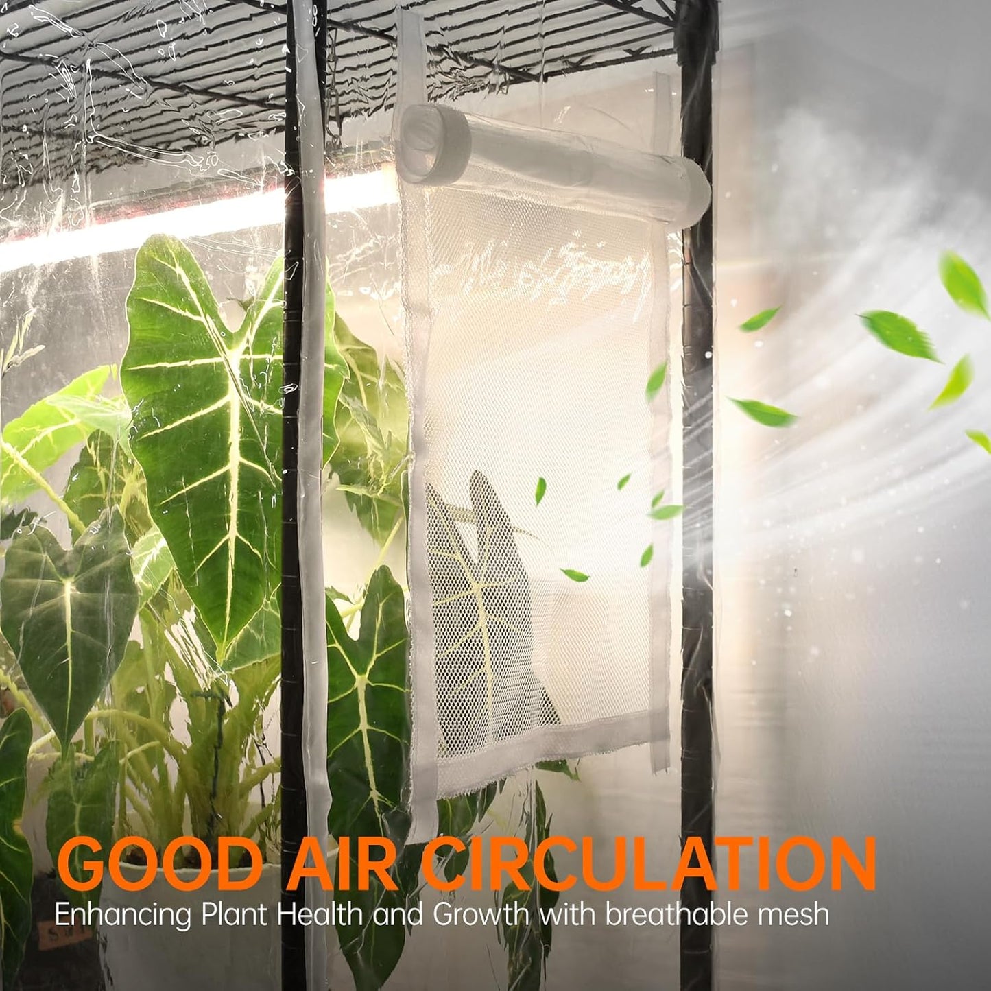 Indoor Greenhouse with Grow Light, Mini Green house with 4 Pack 24W Full Spectrum Plant Lights with Timer, Plant Shelf with Tent for Indoor Plant, Seed Starting, Seed Tray, 23.5"x13.8"x59"