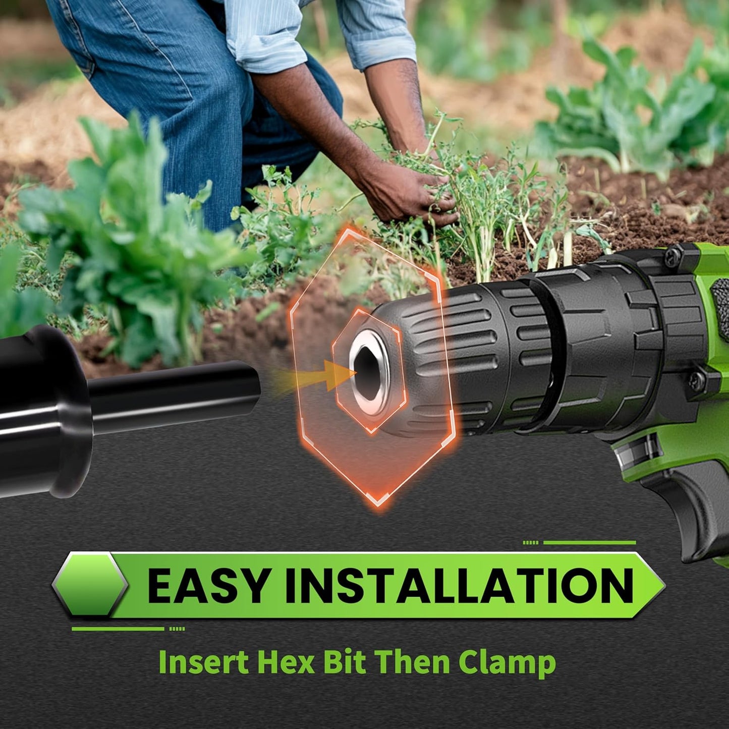 SYITCUN Auger Drill Bit for Planting - 3"X36" Heavy-Duty Garden Auger Spiral Drill Bit - Bulb Planter Tool & Auger Post Hole Digger - 3/8" Hex Drive Drill