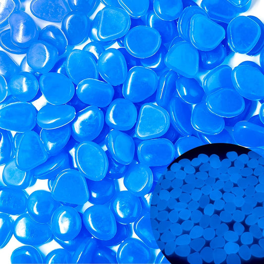 Glow in The Dark Fish Tank Rocks,Blue Glowing Rocks Stones Resin Glow in Dark Pebbles for Outdoor Garden, Fish Tank, Aquarium, Landscaping,Driveway Decoration,2.2 Lb