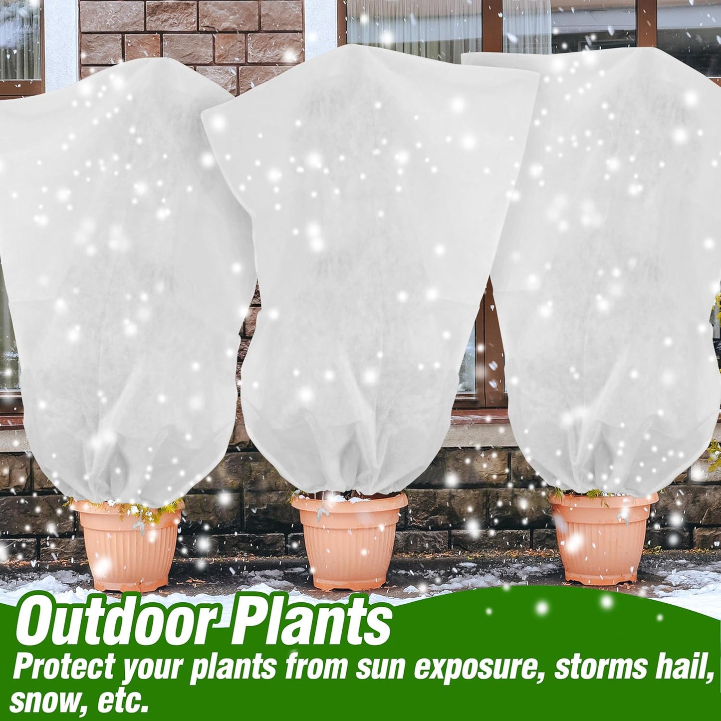 Gardzen 5-Pack Plant Covers Freeze Protection, Drawstring Tree Cover with Zipper, Winter Freeze Plant Protection, Tree Jacket Frost Blanket for Outdoor Plants, 54”×72”