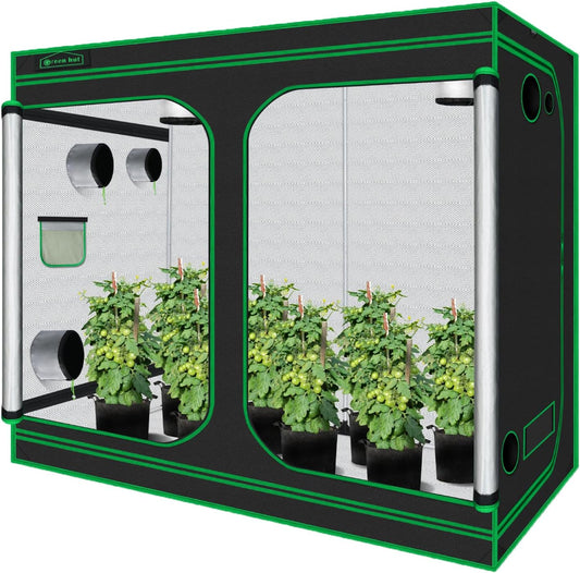 Grow Tent 96"x48"x78" 600D Mylar Hydroponic Indoor Grow Tent with Observation Window, Removable Floor Tray and Tool Bag for Indoor Plant Growing 8x4