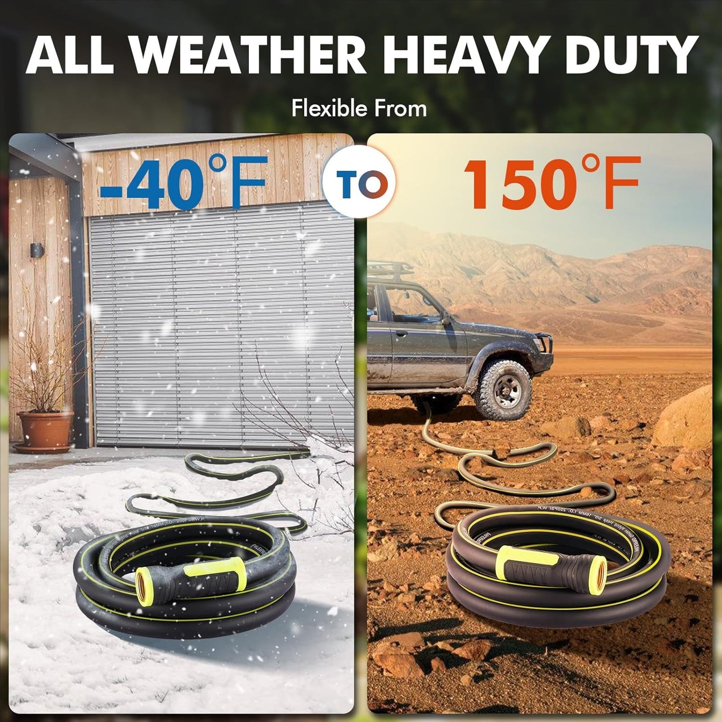 Garden Hose 50FT - PHLEX PRO Heavy-Duty Premium 5/8'' Rubber 3-Layer Water Hose - Innovation Flexible Hybrid Lightweight Water Hose, Full Brass Male to Female Fittings (RyobiGreen)