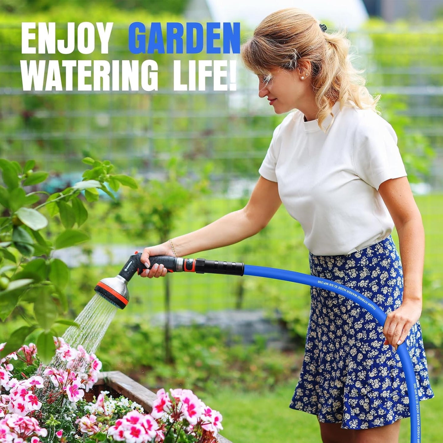 Heavy Duty Garden Hose 6 ft, Non-Expanding Flexible Water Hose, Kink Resistant Lightweight Hybrid Hose, Leakproof Hose Male to Female Fittings