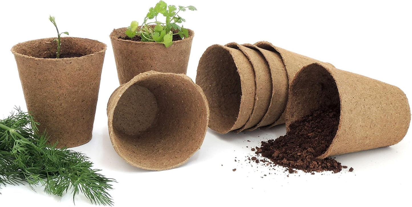 Daniel's Plants 4" Naked Pots | Large Natural Plantable Seed Starter Pots | OMRI-Listed Biodegradable for Seedlings | Enhanced Aeration | Earth Friendly - Peat Free | 30 Pack 4 Inch Round