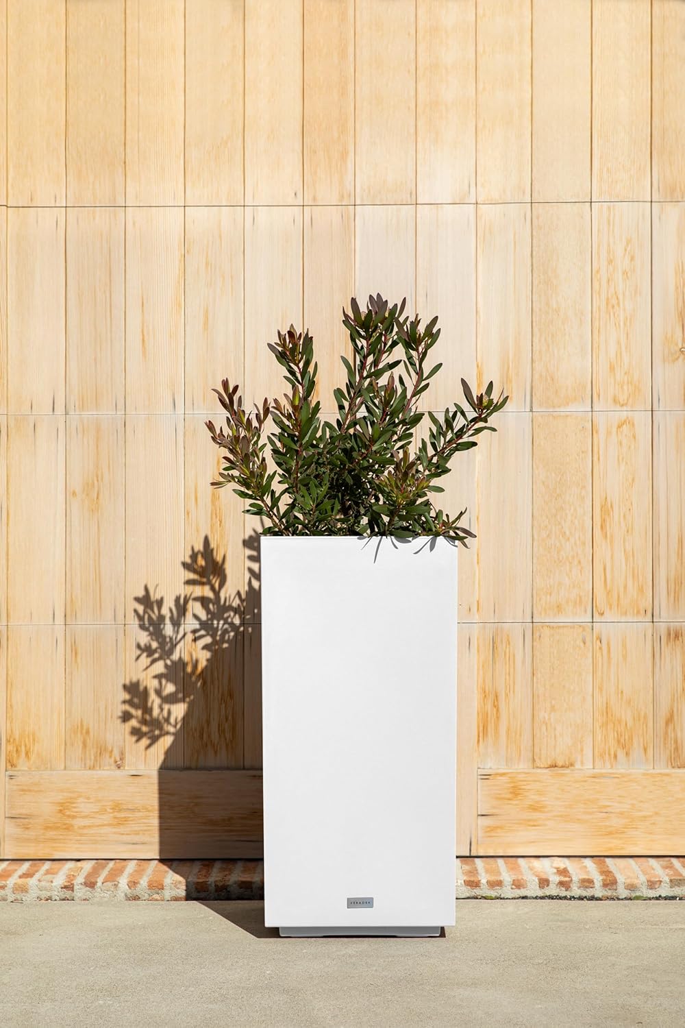 Veradek Block Series Pedestal Planter - Tall Planter for Indoor or Outdoor Front Porch | All-Weather Use with Removable Insert Bucket | Modern Décor for Flowers, Tall Trees, Faux Plants