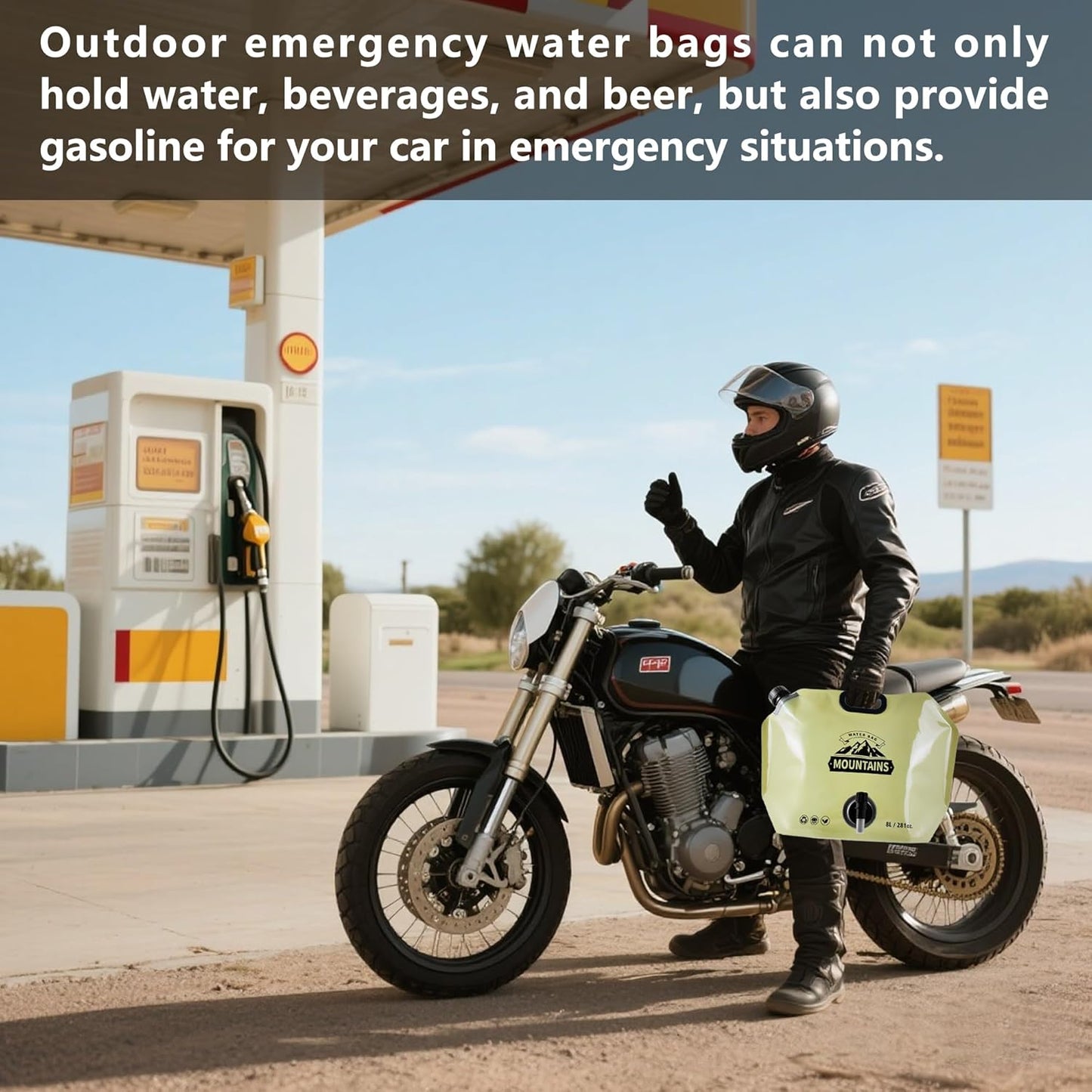 Collapsible 8L Water Storage Bag, BPA-Free Portable Folding Water Jug with Adjustable Faucet, Leakproof Emergency Water Bag for Camping, Hiking, Riding, Outdoor Sport (BEIGE, 2)