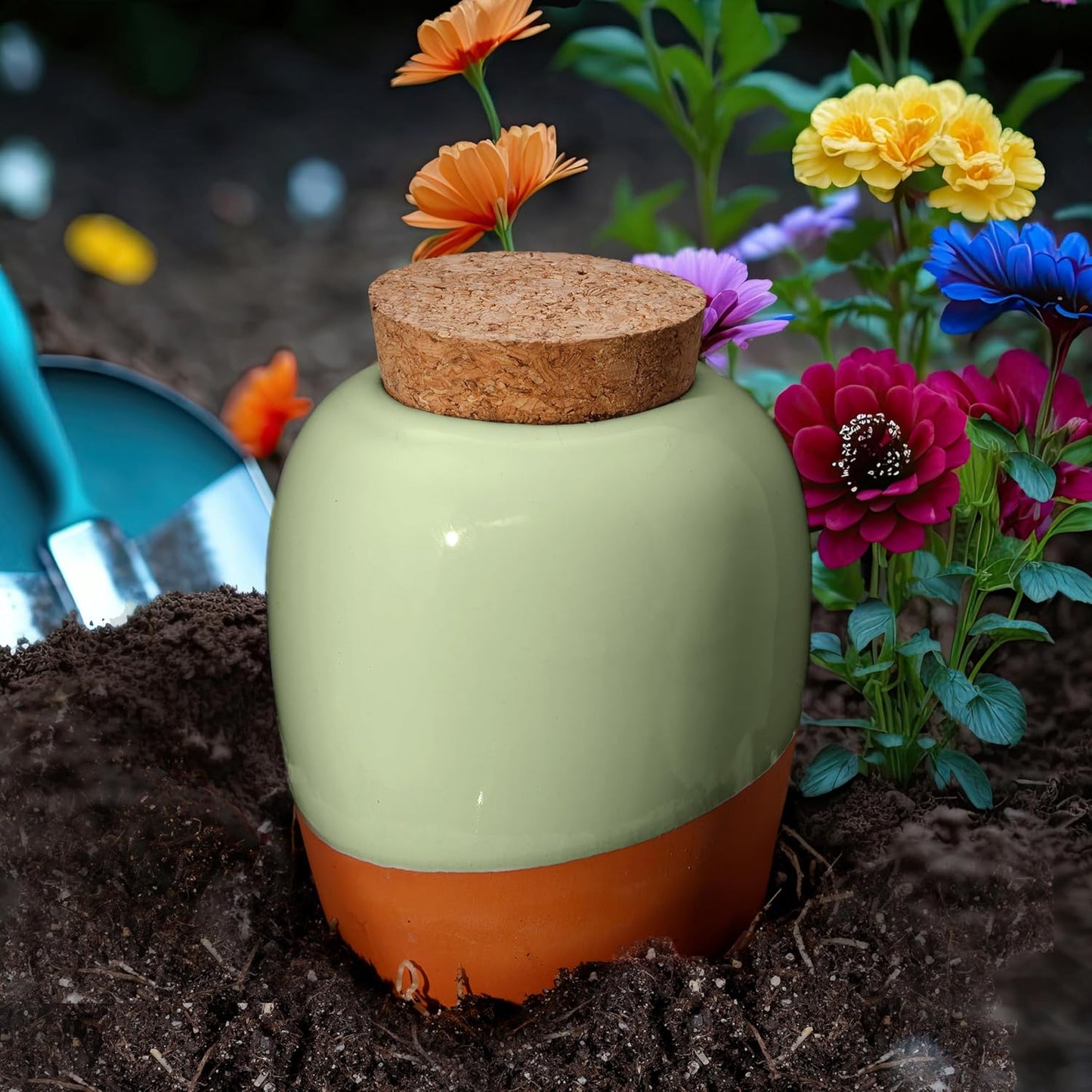 Plant Watering Globes - Olla Terracotta Watering Spikes - Hold 16 Ounces - Olla Water System for Plants - Self Water Method - Slow Releaese Drip Irrigation Terracotta Stakes