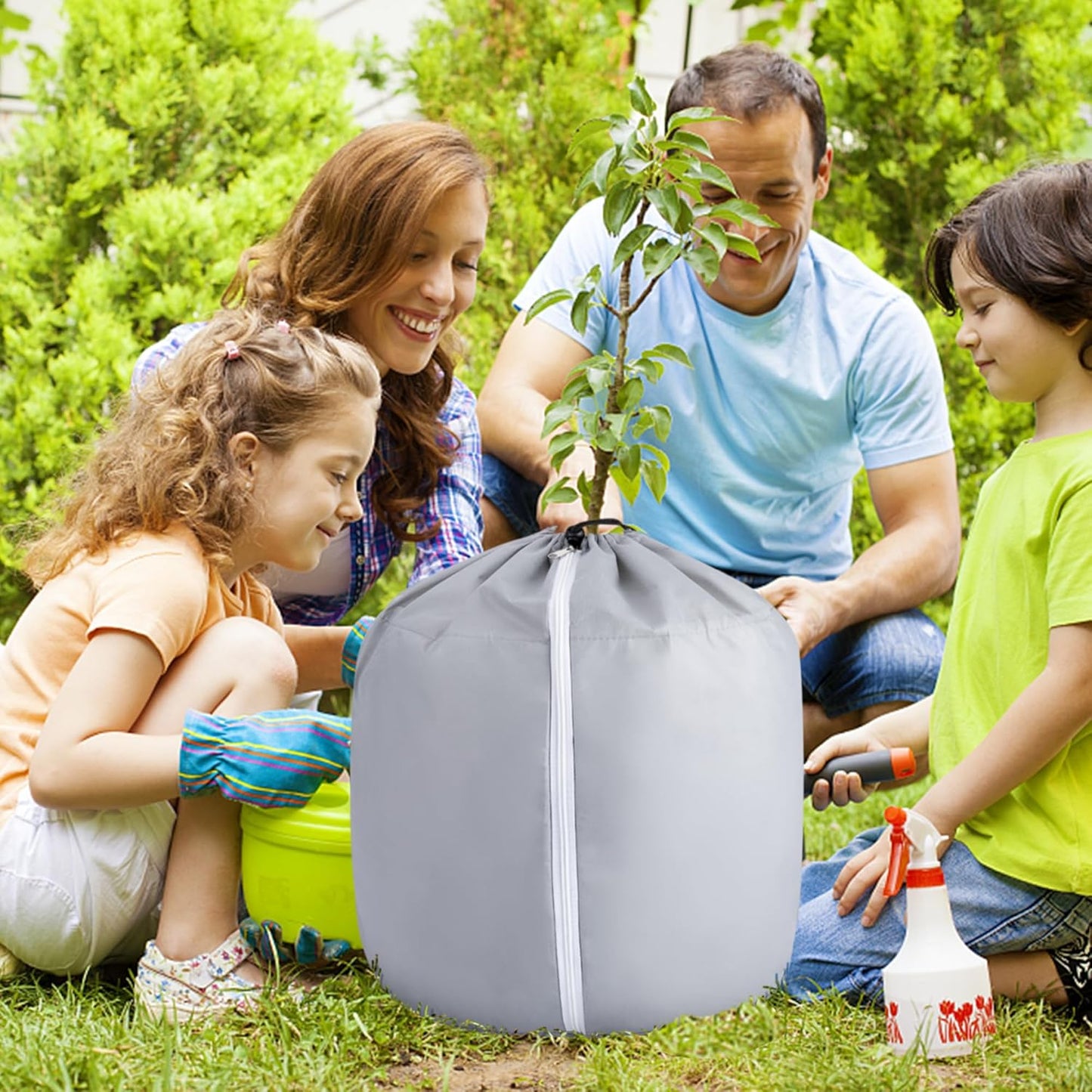 Tlswshsy 2PCS Plant Winter Protection Pot - 19.7" x 17.7" Flower Pot Protection Bag - Anti-Frost Winter Pot Plant Cover with Drawstring and Zipper for Winter Outdoor Fruit Trees Potted Plants Shrub