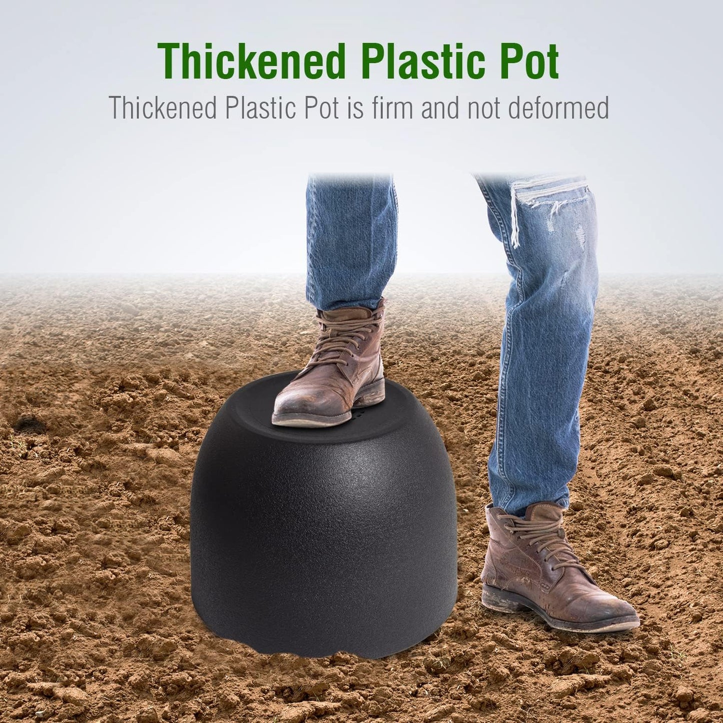 Modern Plant Pots Set, 9/8/7.5 inch Plastic Planters for Indoor Plants, Stylish Flower Pots with Drainage Holes and Saucers for House Plants and Flowers, Black