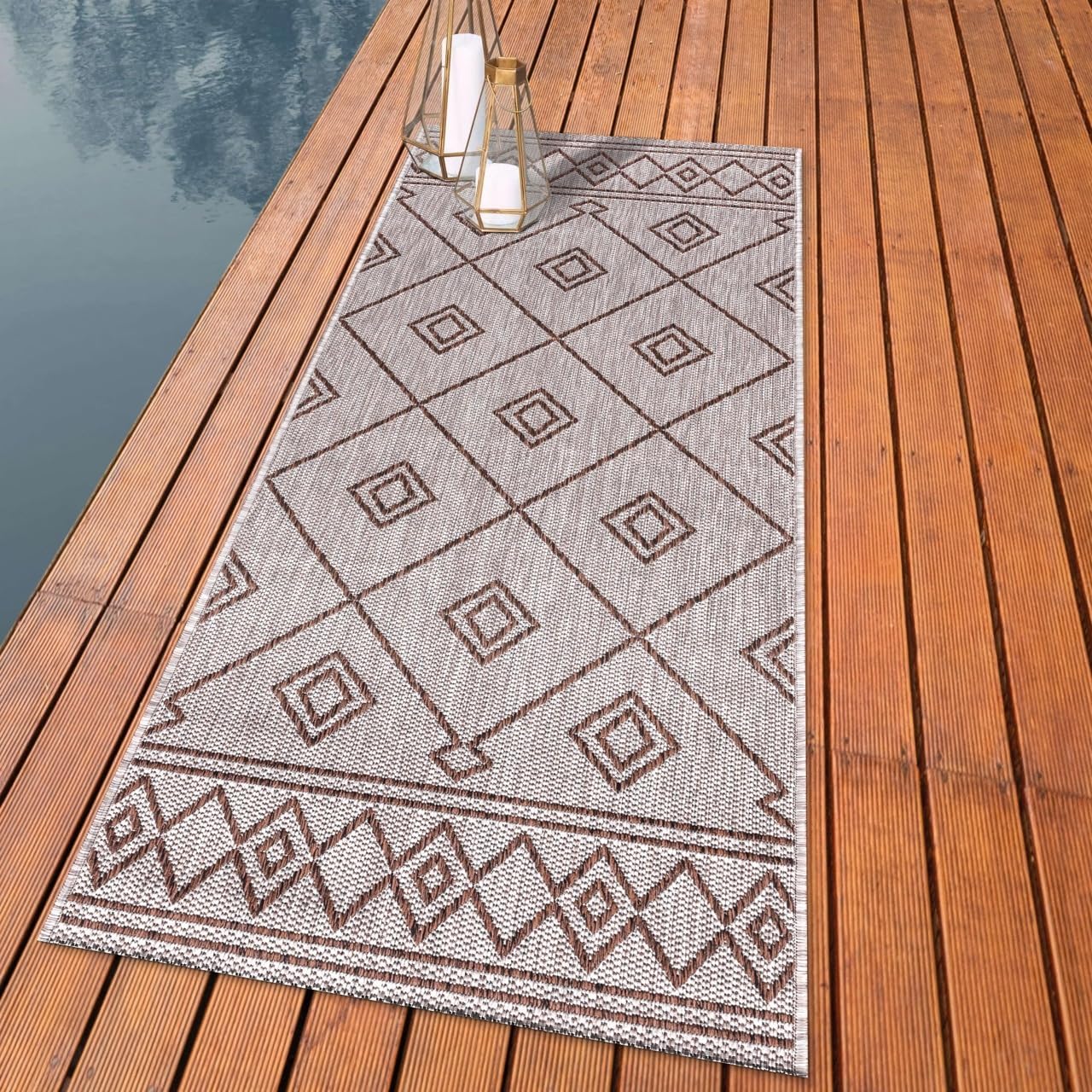 Keen Home Design Terrace Outdoor Runner Rug - 2x12 Washable Indoor/Outdoor Rug for Patio, Kitchen, Balcony, Beach, Garden, Deck and Porch, Size: 2'2"x11'10"