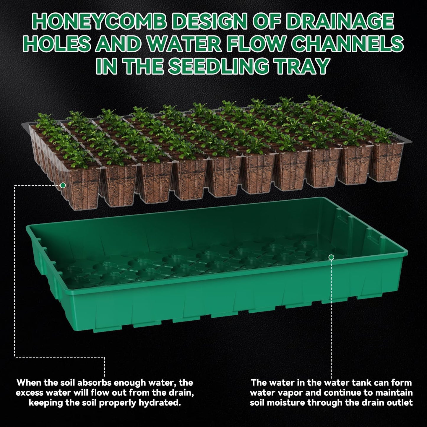 120 Cell Seed Starter Tray, Seed Starter Kit with Growth Light, 3.54-inch Humidity Dome Seedling Germinatio Starter Kit, Indoor Seed Germination Tray for Plant Reproduction and Seed Initiation.