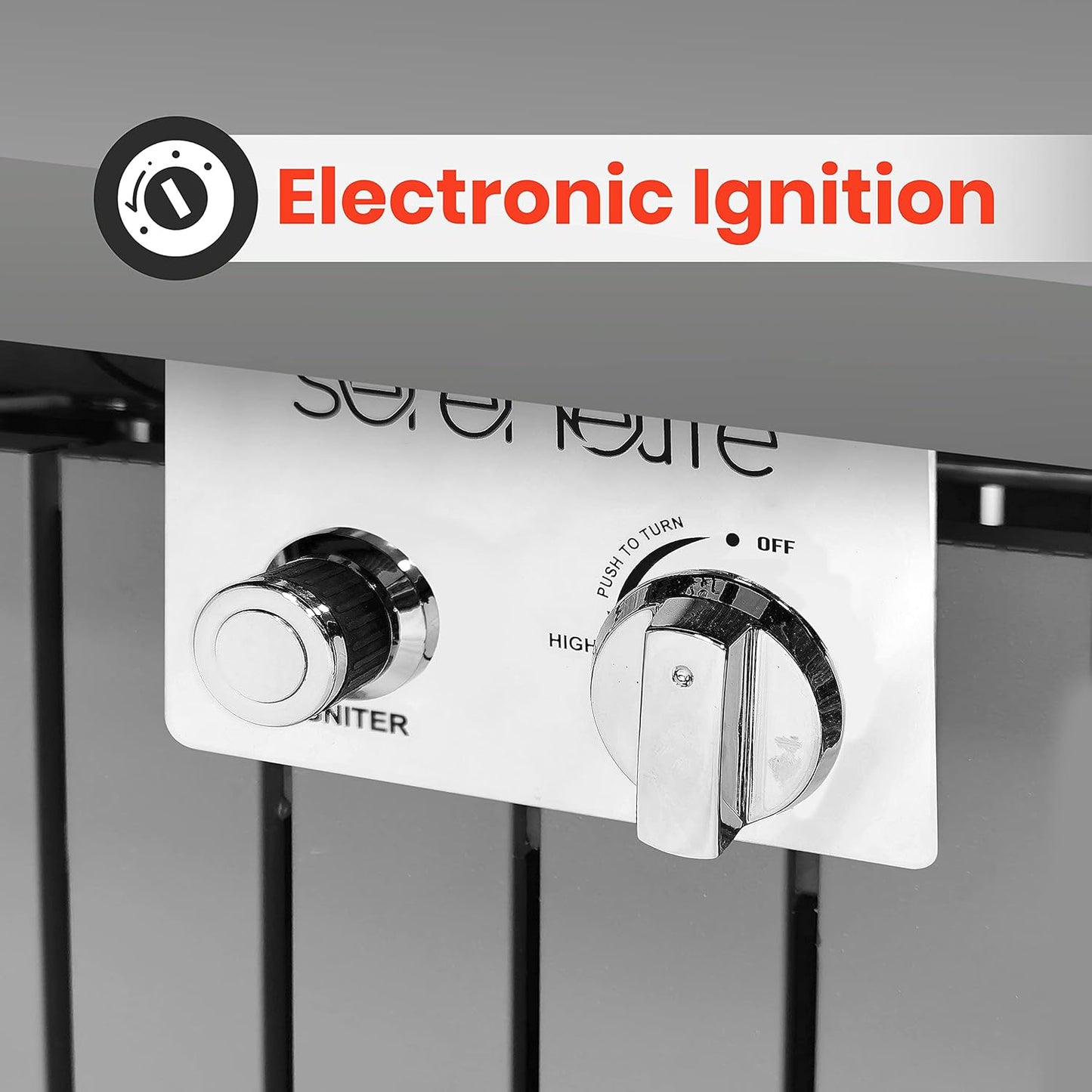 SereneLife 52 Inch Gas Fire Pit Table, 50,000 BTU Propane Pits for Outside with Steel Lid and Lava Rock, 2 in 1 Firepit Table Gatherings Parties on Patio Deck Garden Backyard