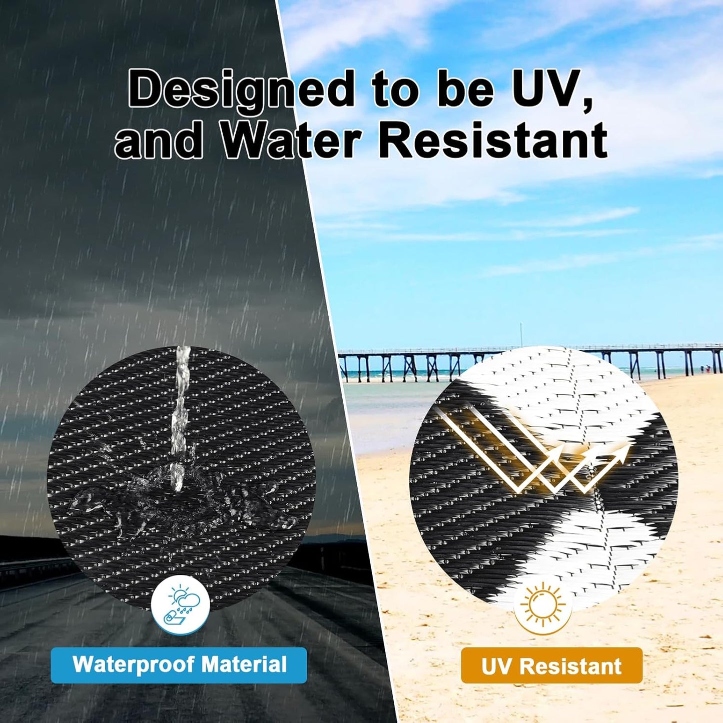 HEBE Outdoor Rug Waterproof 8x10, Reversible Plastic Straw Rug RV Camping Rug, Indoor Outdoor Patio Mat Clearance, Outside Carpet for Porch,Deck,Camper,Balcony,Backyard,Picnic