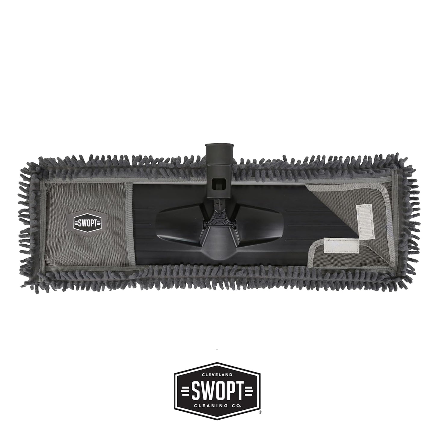 SWOPT 24” Microfiber Dust Mop Head w/Refill — Cleaning Head Interchangeable w/All SWOPT Cleaning Products for Efficient Cleaning & Storage — Mop Provides Lint-Free Cleaning for Wood, Laminate, Tile