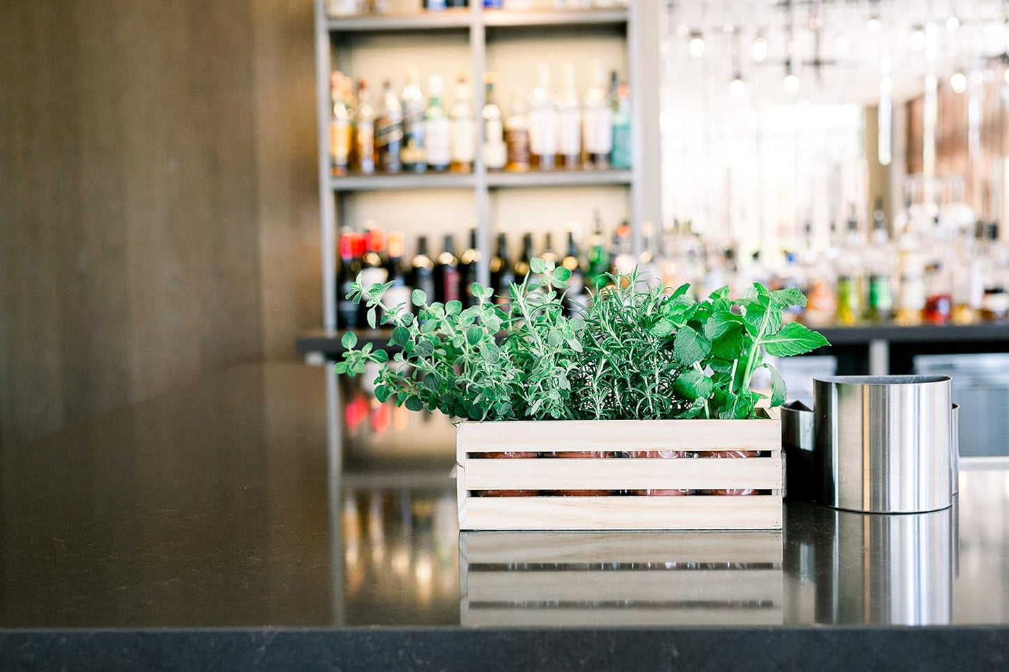 Wood Planter Box with Wine Crate Styled, 12x4 Inch Rectangular, Rose Wood, Plastic Liner, Garden Centerpiece Display, Wedding Flowers Holder, Home and Venue Decor (12x4 Wine Crate Set of 4, Rose Wood)