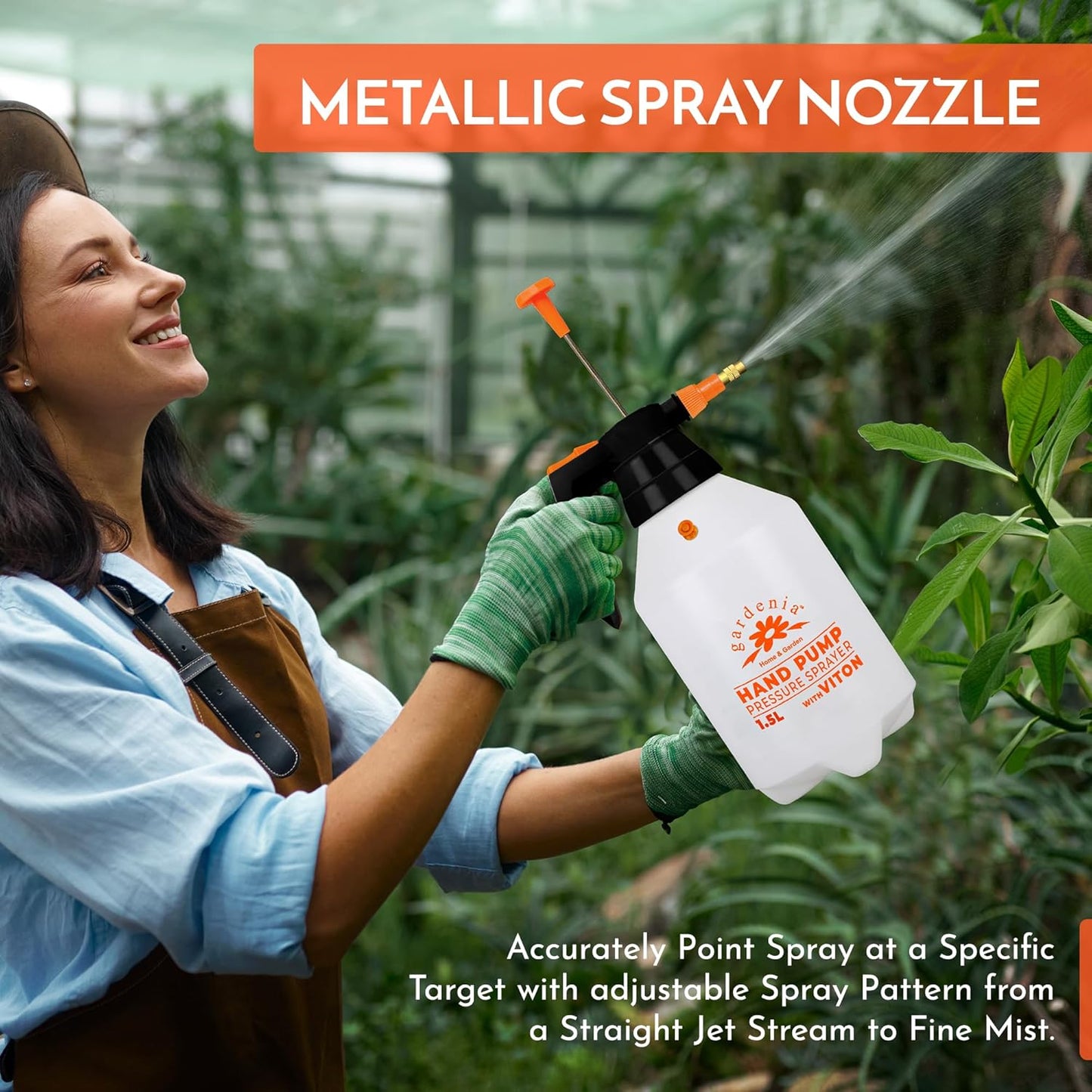 Handheld Pumping Sprayer Viton Seals Sprayers in Lawn and Garden, Spray Bottles for Cleaning Chemical Sprayer Continuous Spray Bottle for Plants 1.5L Plus (0.4 Gal/51oz)