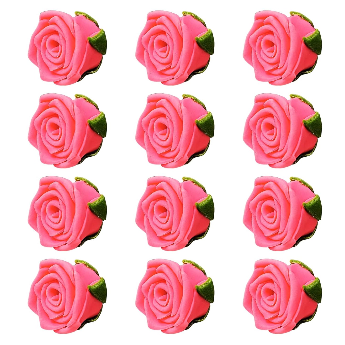 Confect Hot Pink Edible Roses – 12 Pack for Cake & Cupcake Decorating – Vegan, Gluten-Free Floral Toppers for Desserts, Nut-Free & Dairy-Free