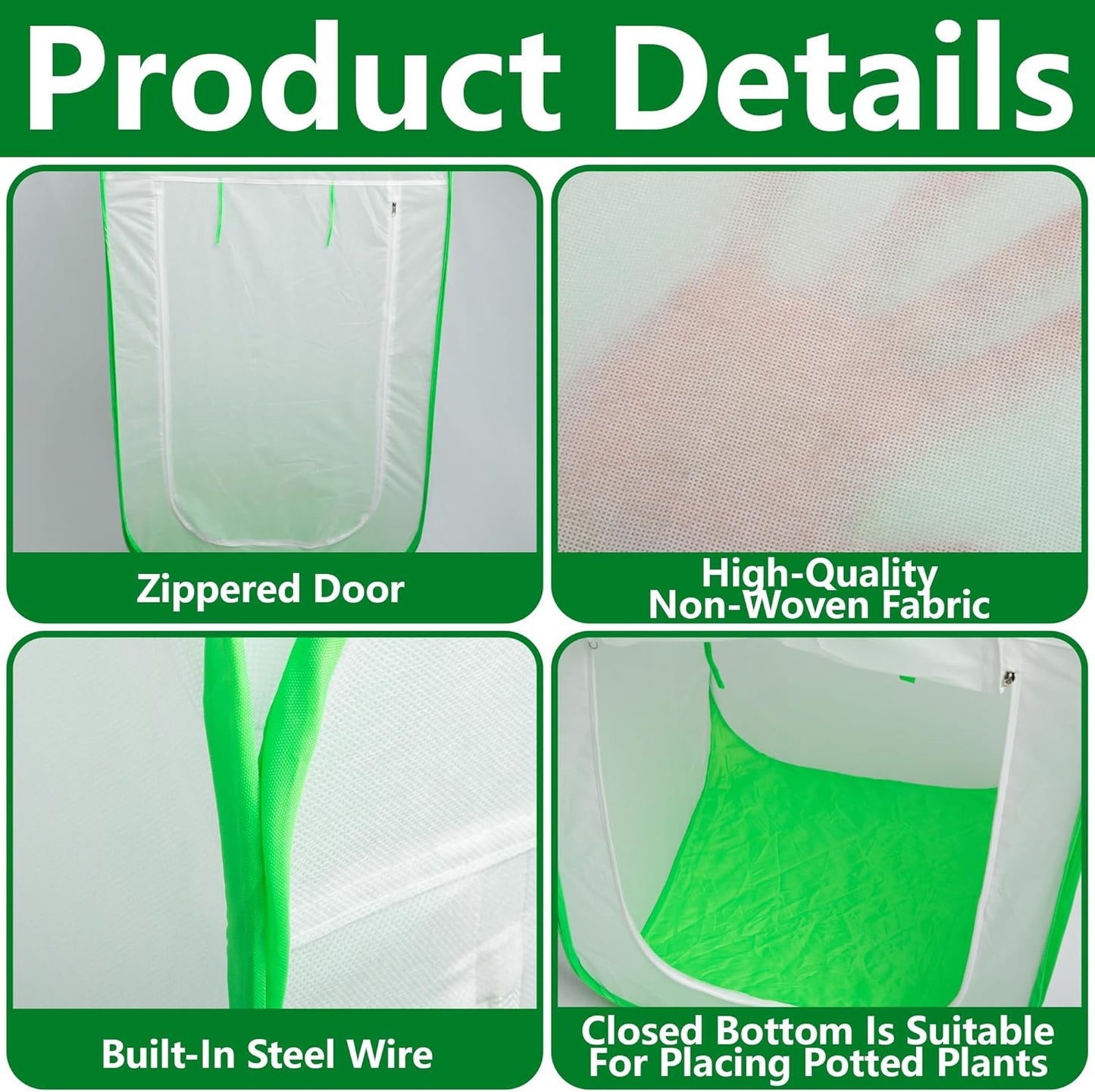 35 x 35 x 59 Inch Pop Up Winter Frost Plant Cover, Gardening Plants Freeze Protection Tent, Warm Plant Protector Enclosure for Snow Frost Protection Indoor & Outdoor