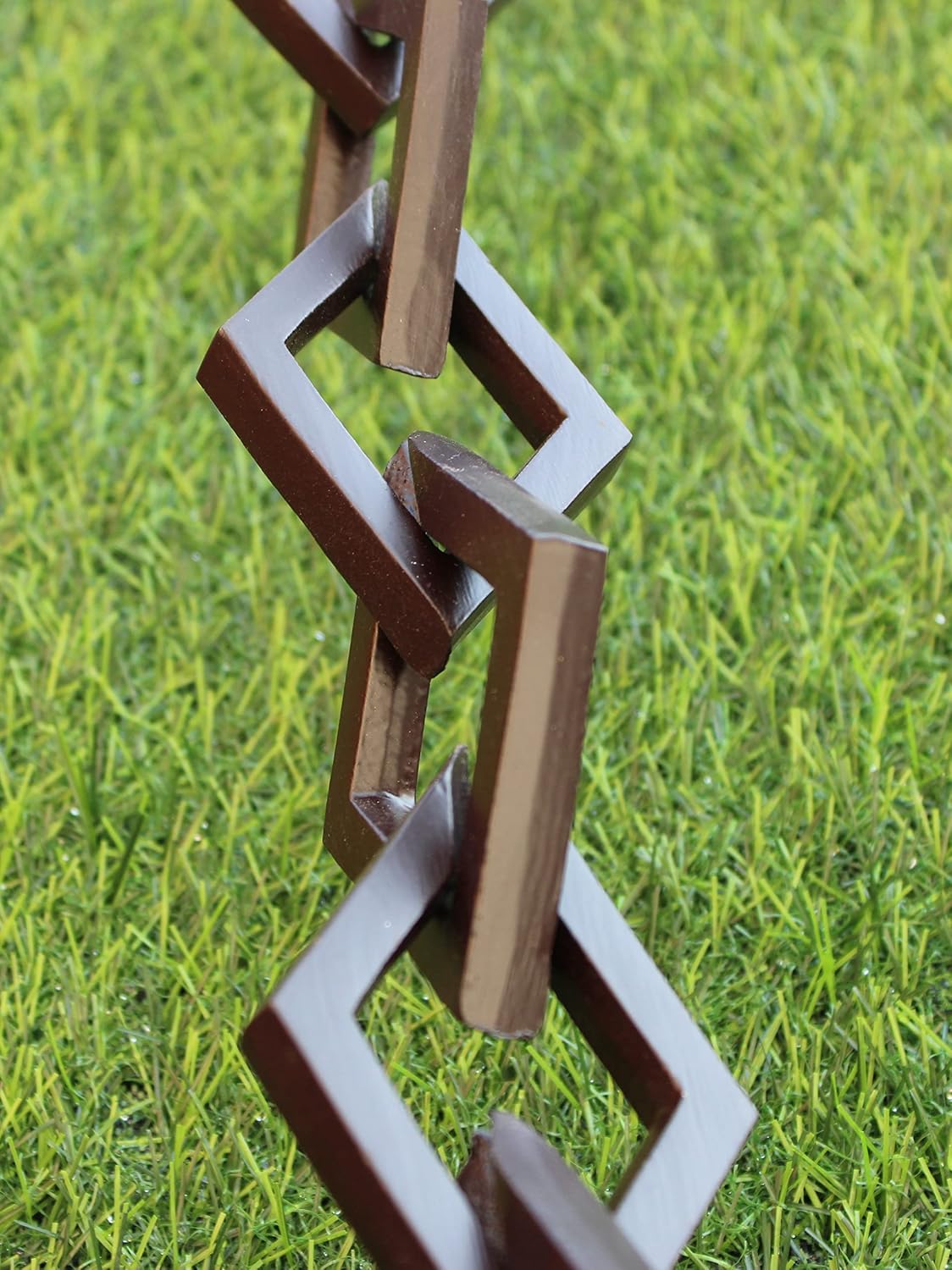 KAM Home Diamond Links Rain Chain with Installation Kit (Brown, 10)