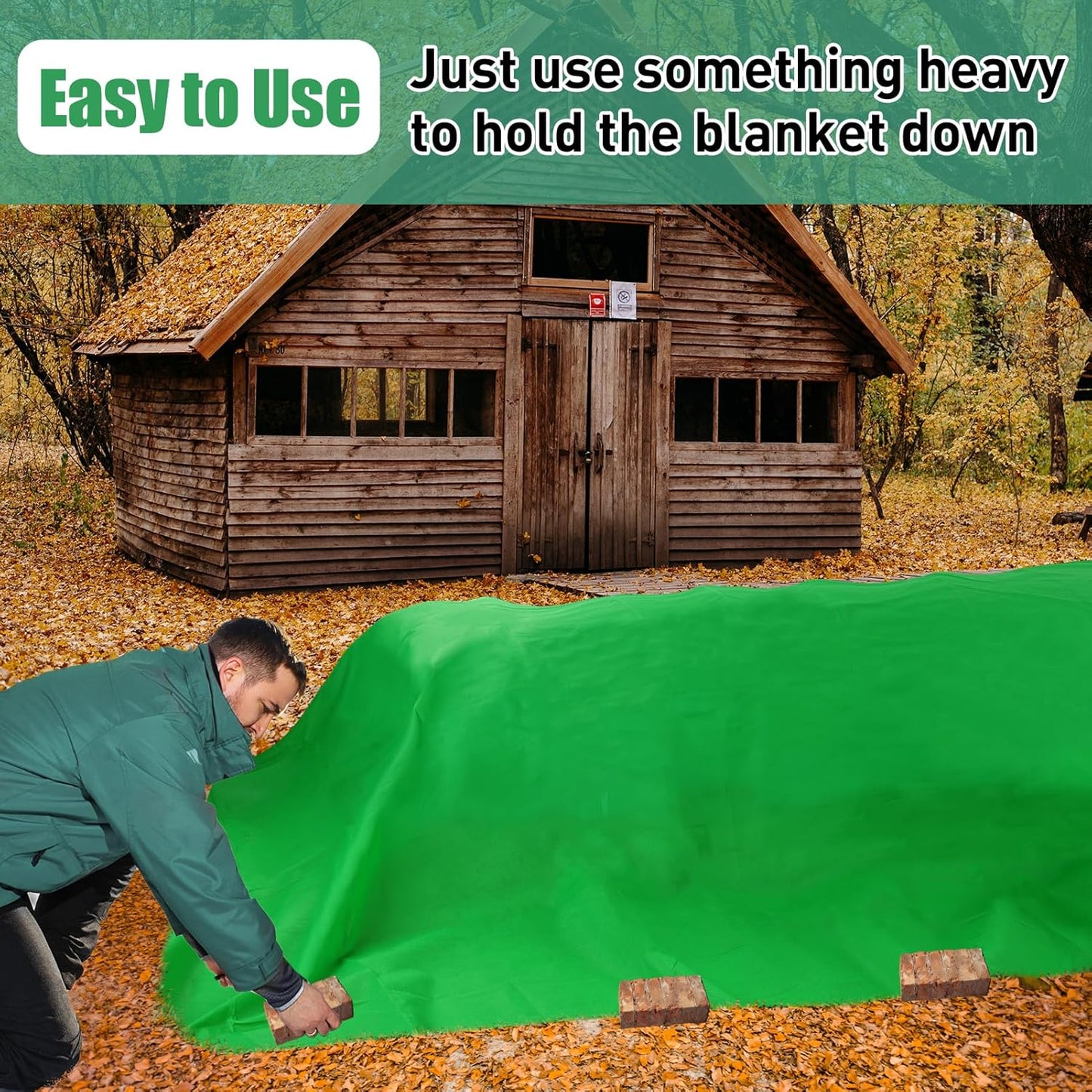 2.0oz/yd² Plant Covers Freeze Protection - 10 x 12 ft Easy of Use Green Winter Plant Frost Blanket Shield for Raised Beds, Reusable Garden Fabric Cloth Floating Row Cover for Outdoor Plants, Small