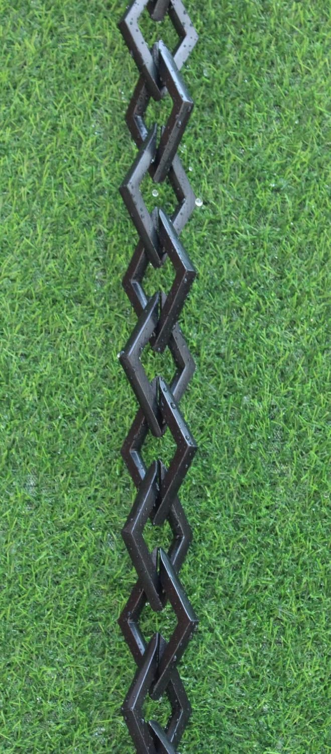 KAM Home Diamond Links Rain Chain with Installation Kit (Black, 9)
