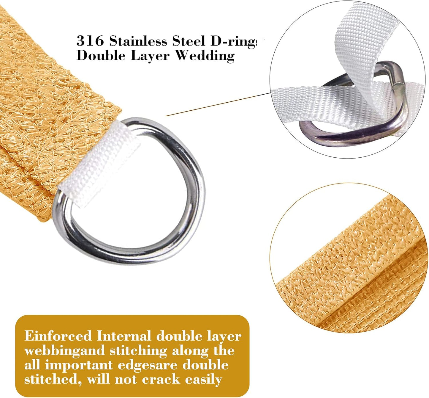 6' x 15' Sand Beige Rectangle Sun Shade Sail SSP1212 Canopy Durable Fabric UV Block Awning,We Make Custom Orders