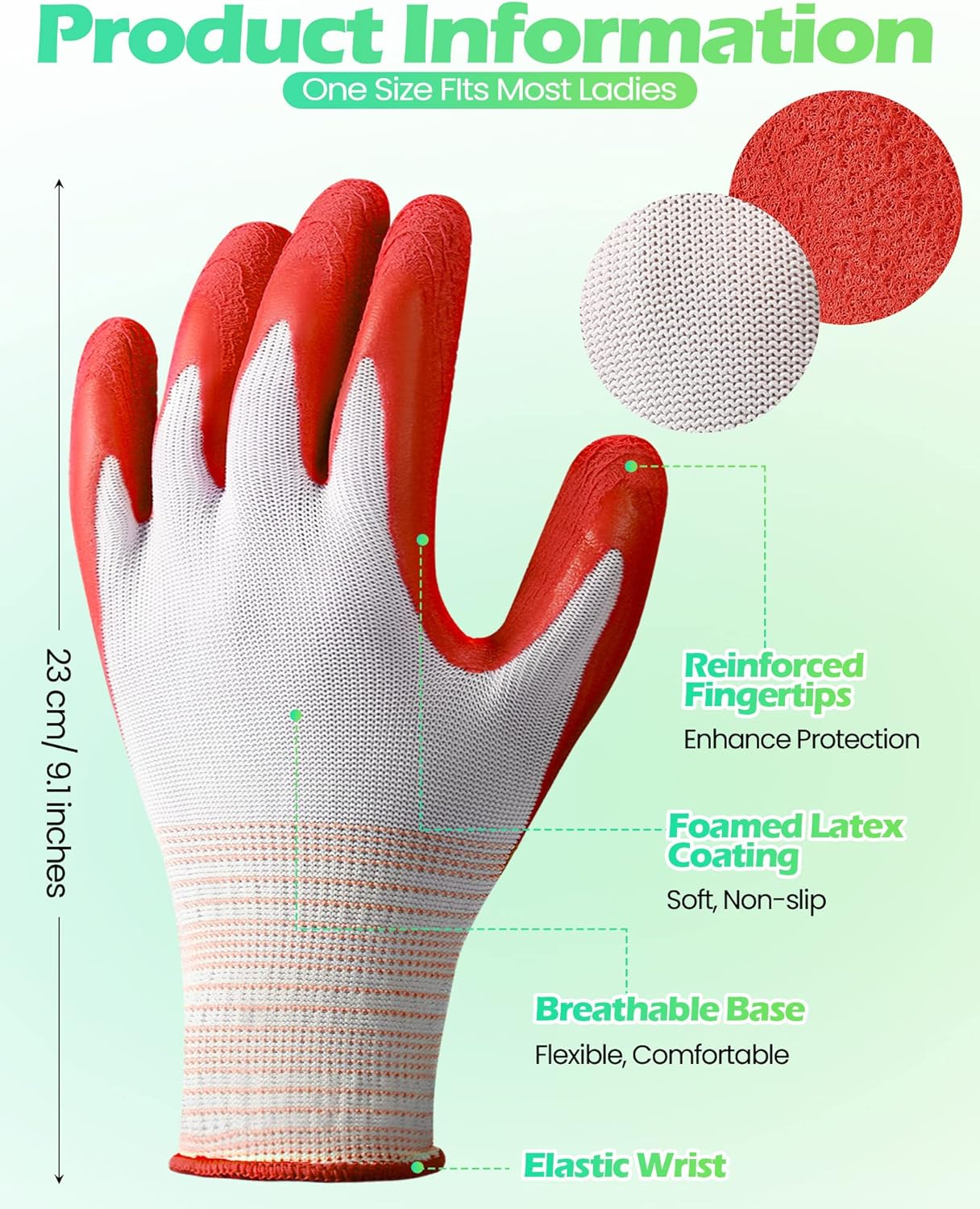 Irenare 16 Pairs Gardening Gloves Bulk for Women Breathable Rubber Coated Yard Garden Gloves Outdoor Protective with Grip