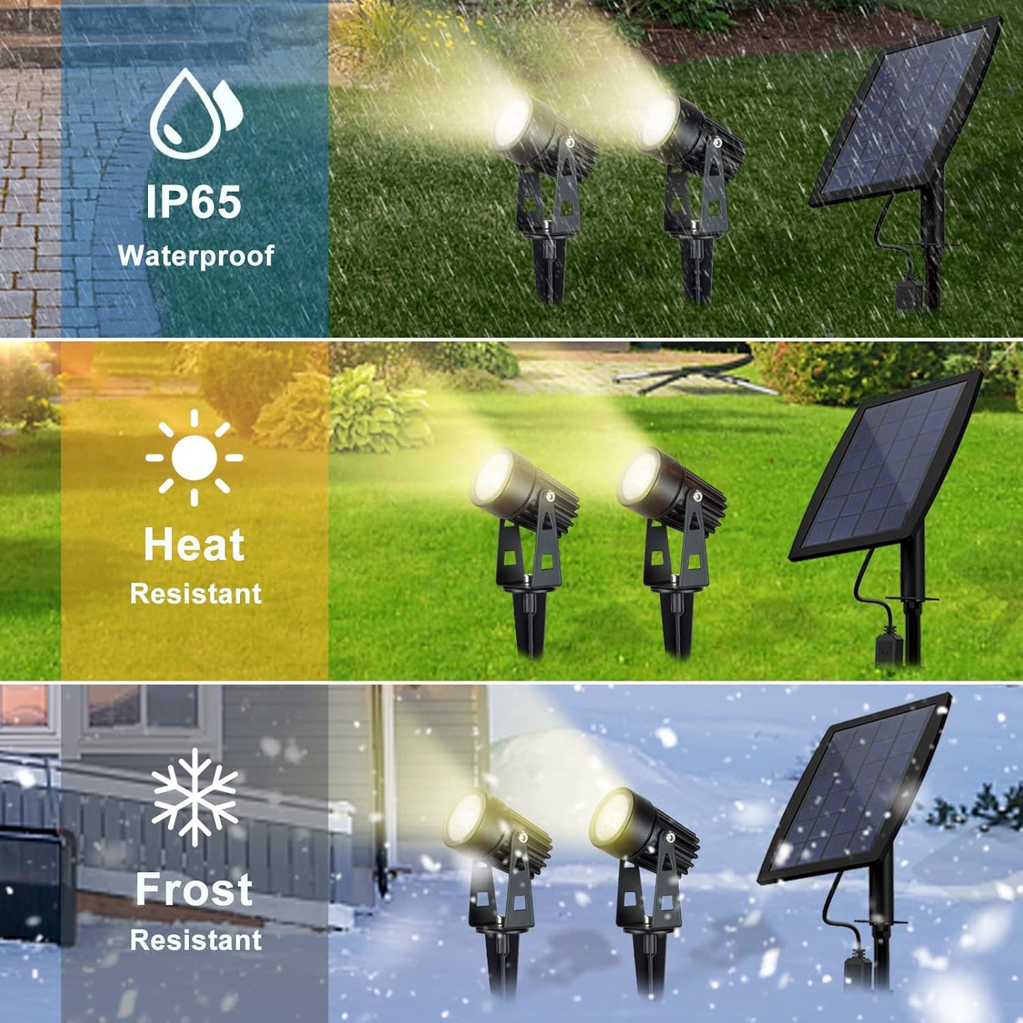 DINGLILIGHTING LED Solar Landscape Spotlights, Waterproof Solar Powered Wall Lights 2-in-1 Outdoor Solar Landscaping Light for Yard Garden Driveway Porch Walkway Pool Patio Warm Lighting